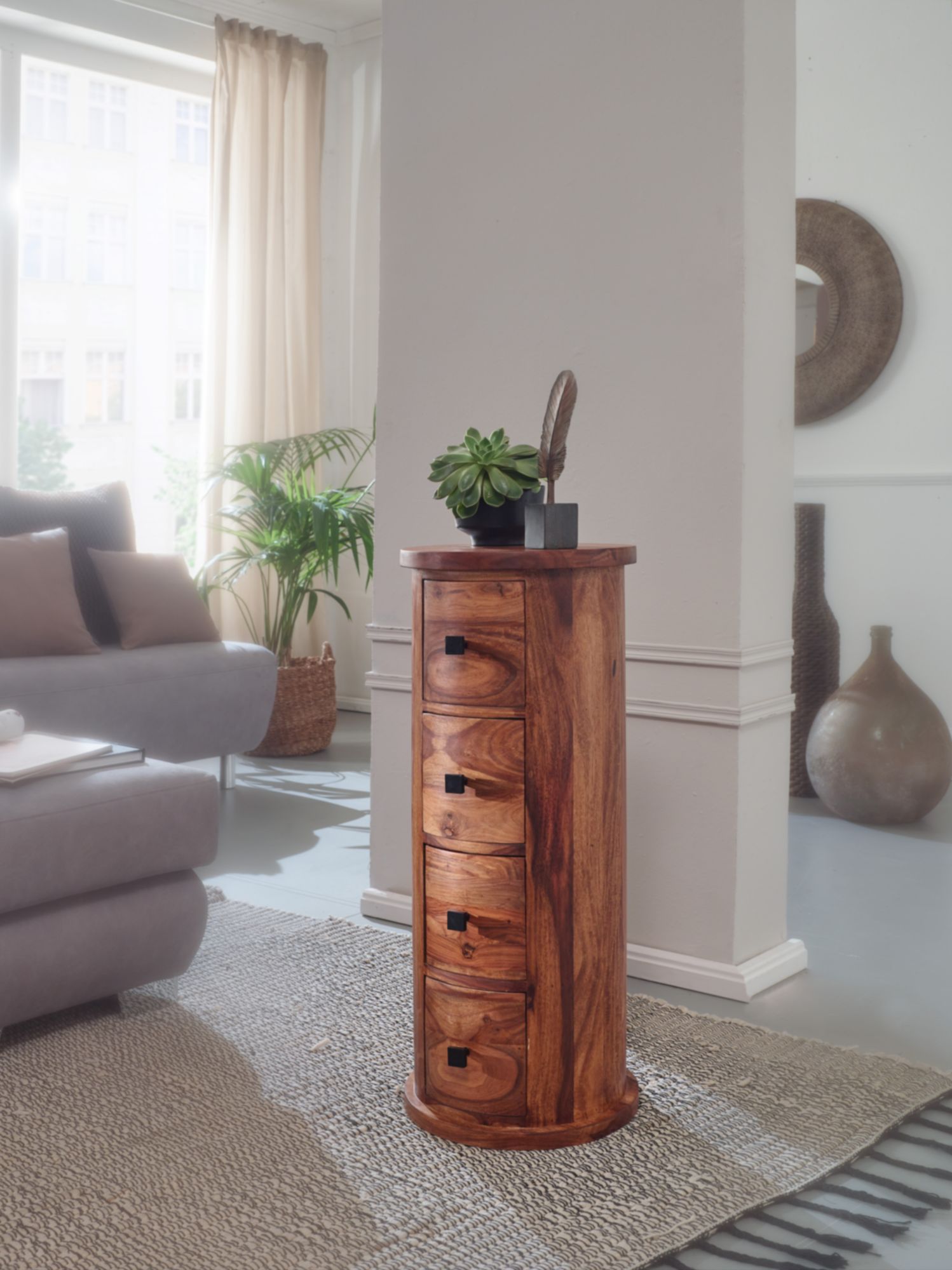 Sideboard Sunndal Massivholz Dunkelbraun 35 × 35 × 85 cm