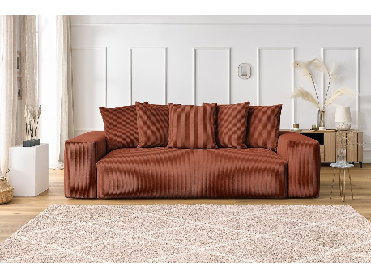 Bobochic Voltaire Sofa 3-Sitzer 280 × 124 cm Cordsamt Orange