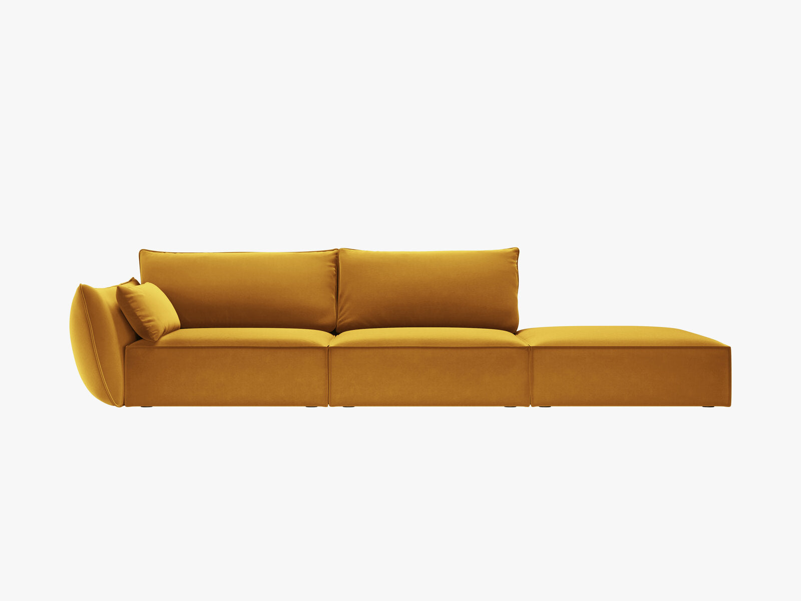 Micadoni Sofa Kaelle 4-Sitzer Rechts Samt Bluvel Gelb