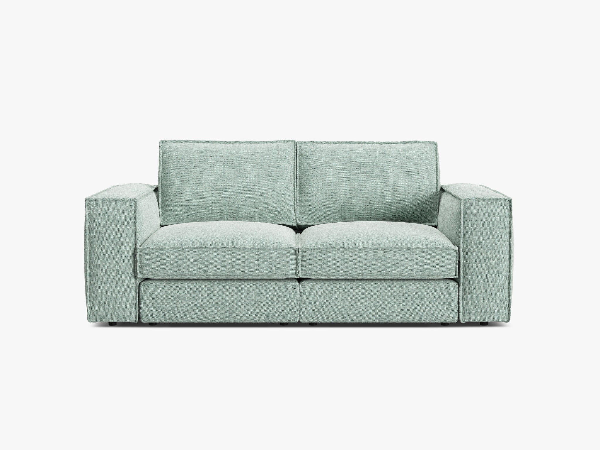 Micadoni modulares Sofa Pola 2-Sitzer Strukturierter Stoff Babel Minze