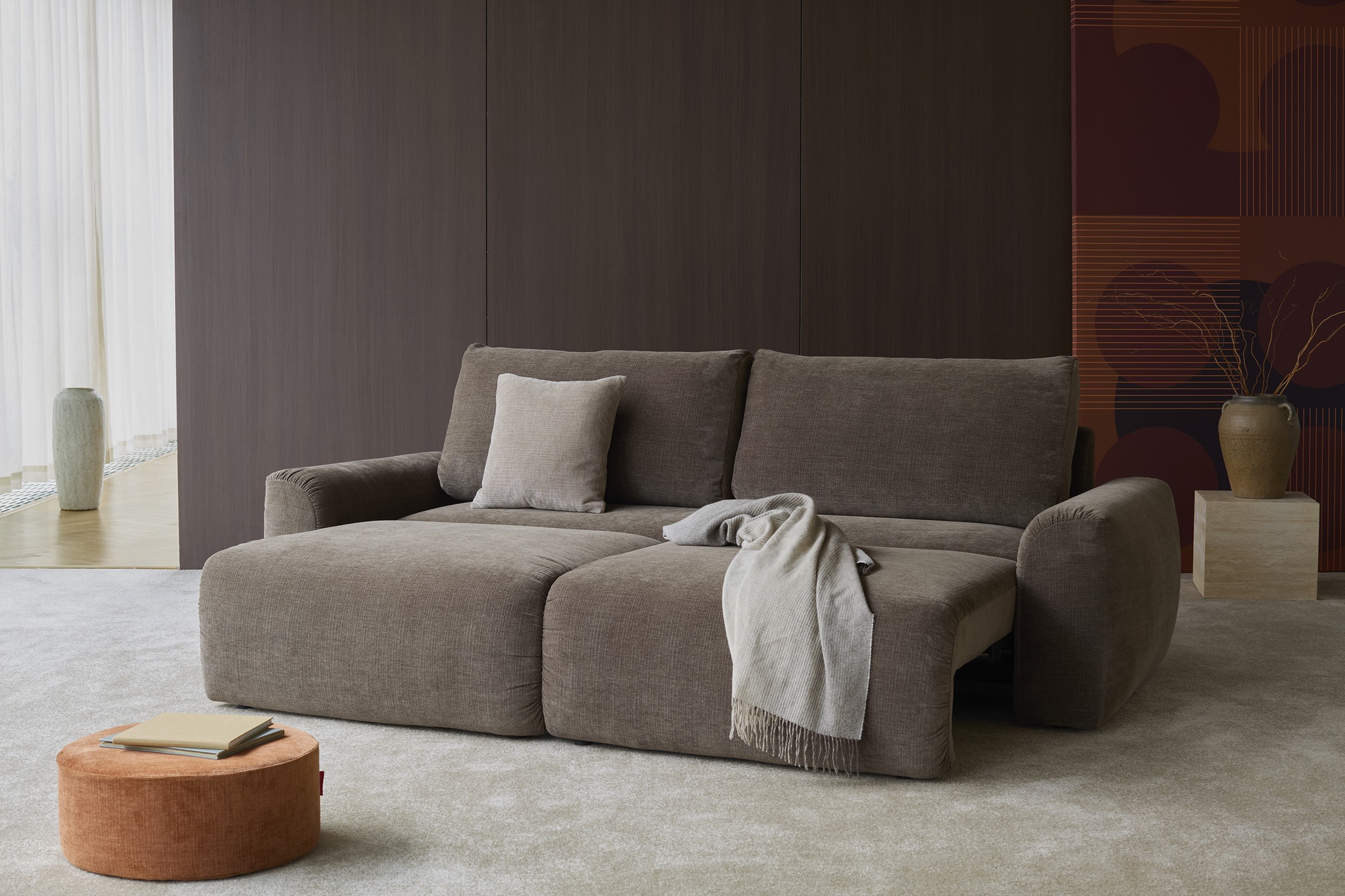 Schlafsofa Norum U-Form mit Chunky-Armlehnen