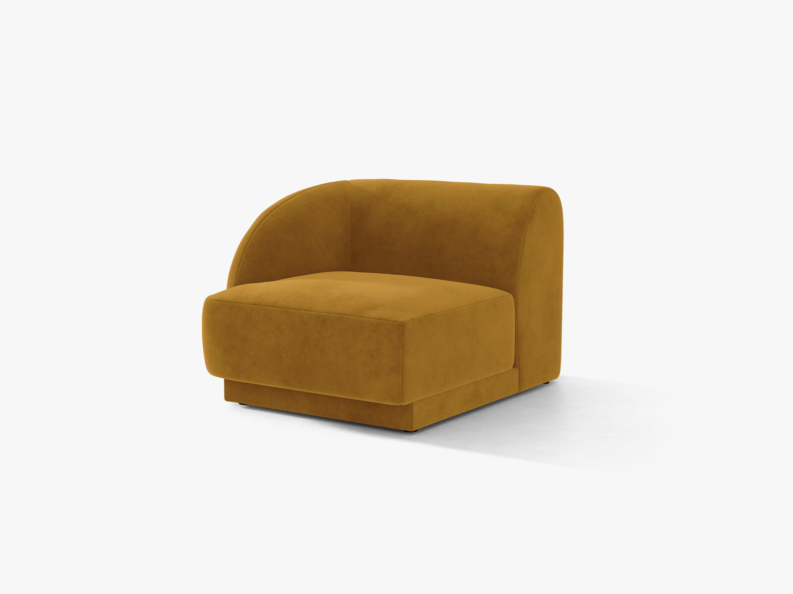 Micadoni Eckmodul Miley 1-Sitzer Links Samt Bluvel Gelb