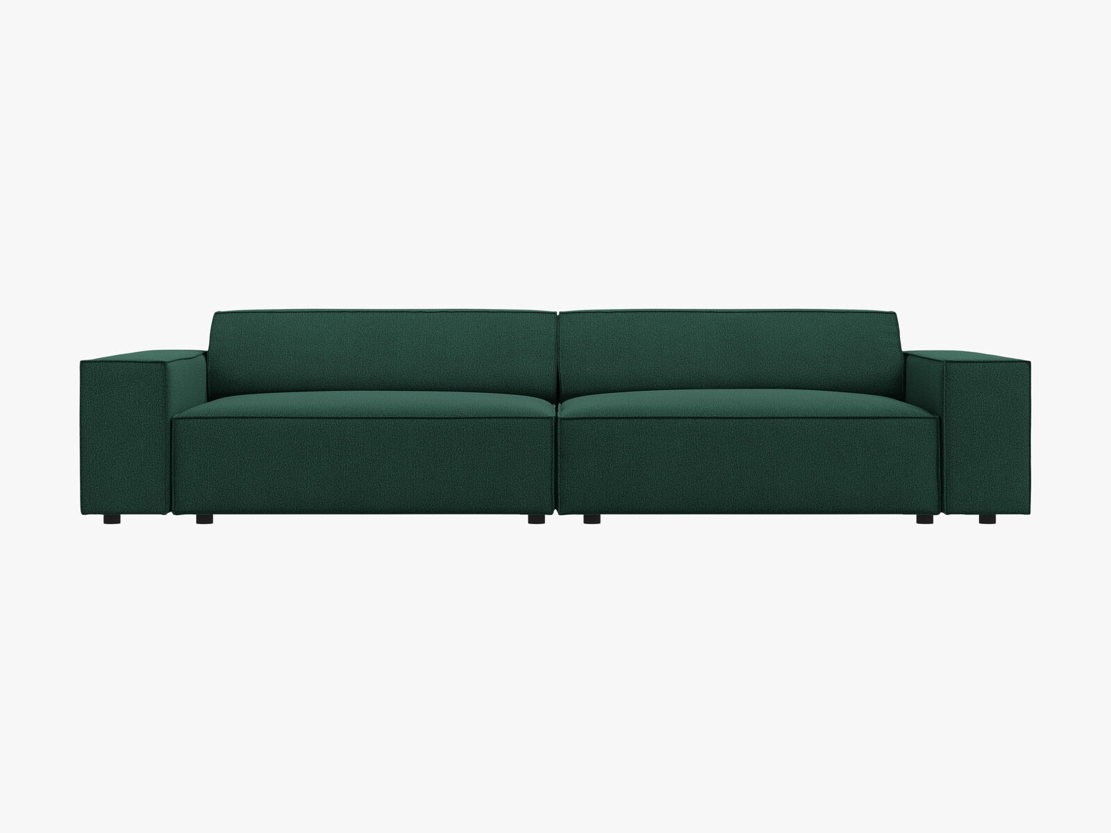 Micadoni Sofa Jodie 4-Sitzer Strukturierter Stoff Megan Grün