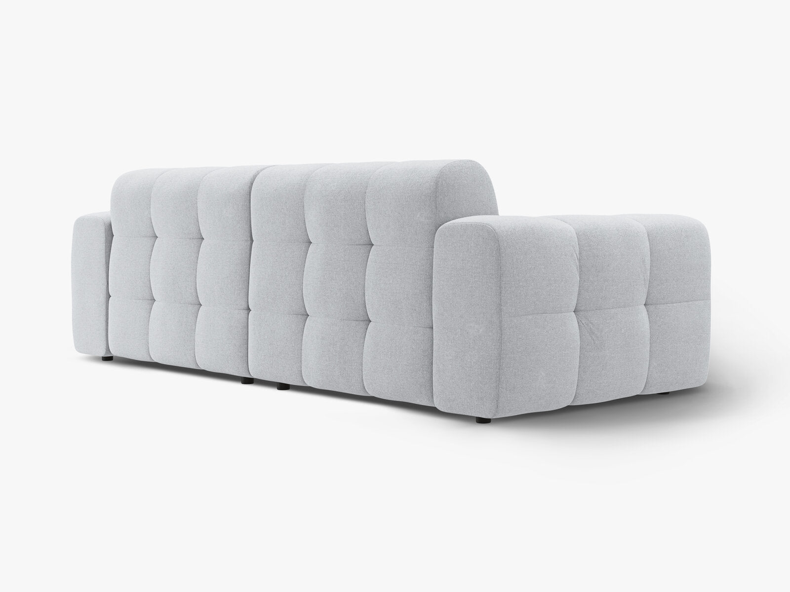 Micadoni Sofa Kendal 4-Sitzer Strukturierter Stoff Hellgrau