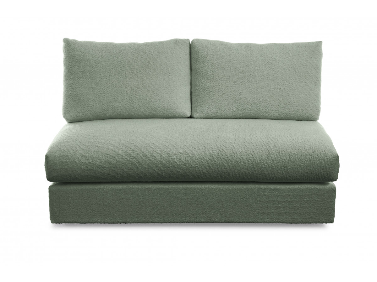 Bobochic Paris Sofamodul 2-Sitzer Bouclé-Stoff Grün