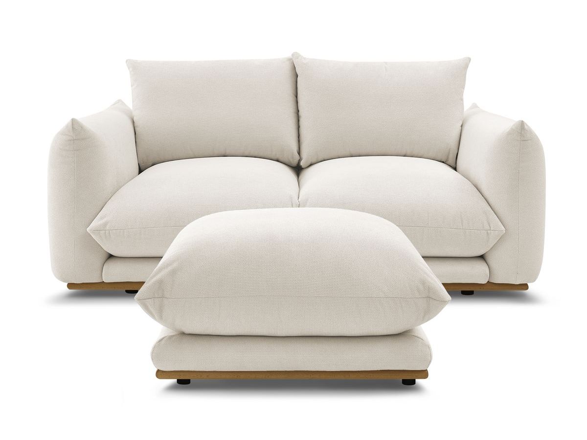Bobochic Ernest Sofa 3-Sitzer mit Pouf 193 × 106 cm Stoff Beige