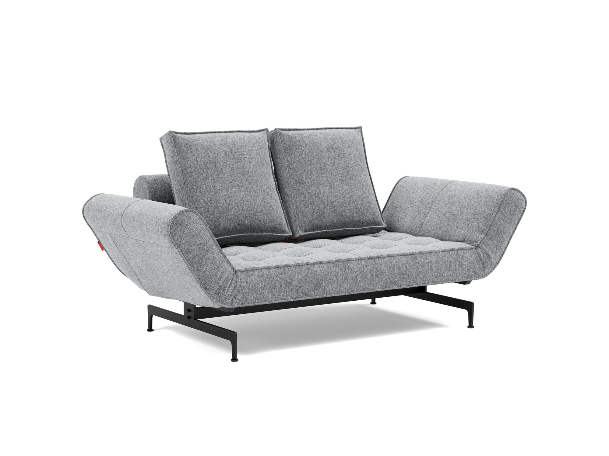 Tagesbett Ghia Strukturierter Stoff Twist 565-Granite Beine Laser schwarz