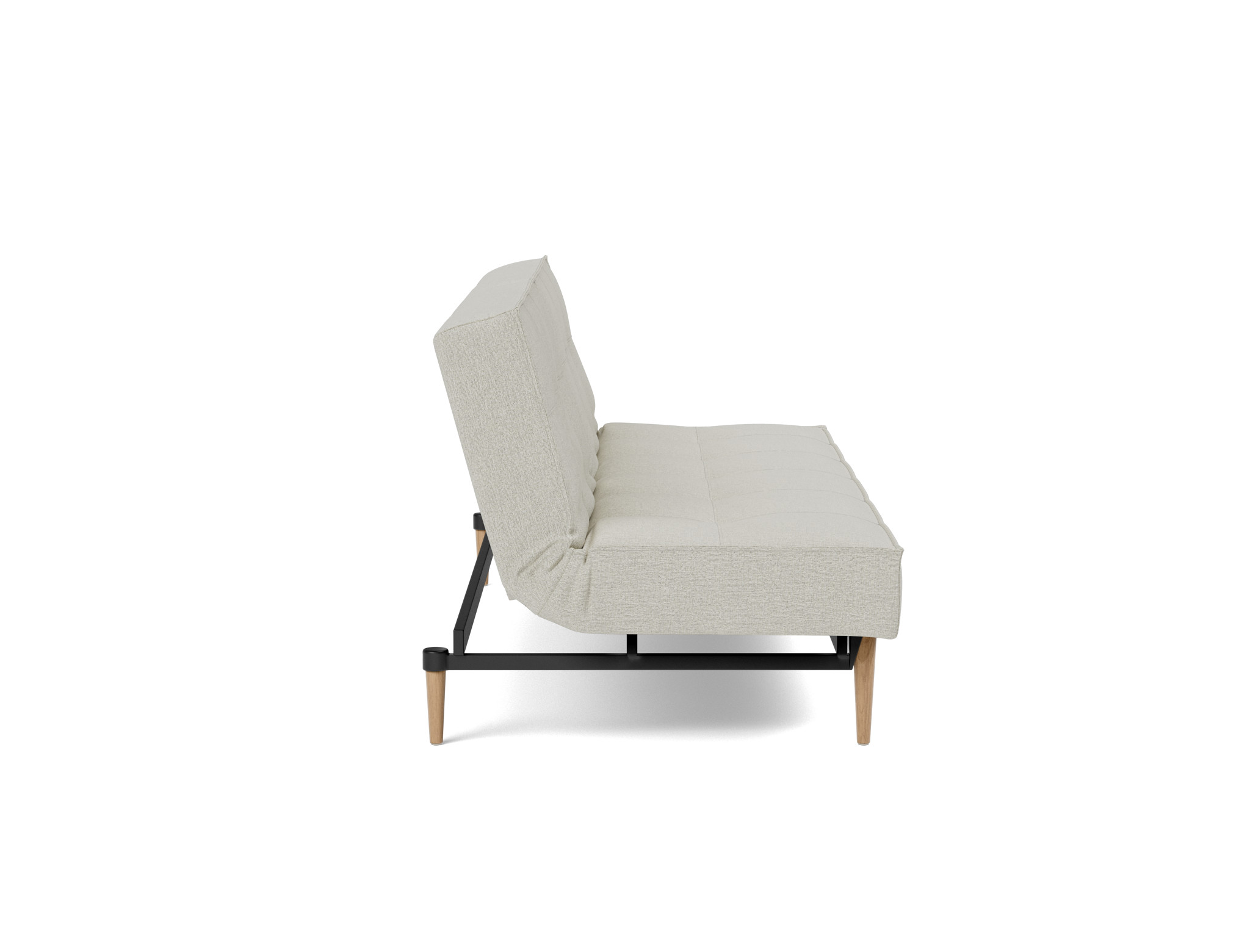 Schlafsofa Splitback Flachgewebe Mixed Dance 527-Natural Beine Styletto Eiche hell