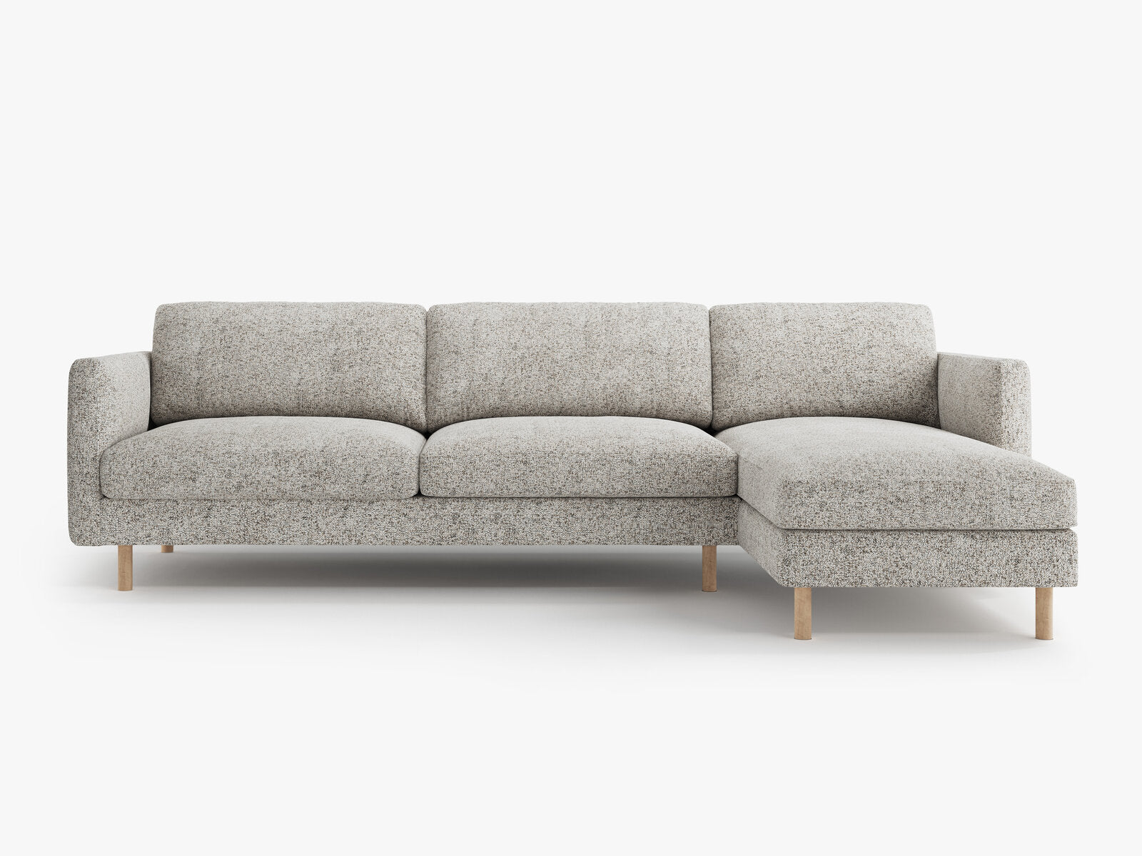 Micadoni Ecksofa Eden 4-Sitzer Rechts Strukturierter Stoff Beige Melange