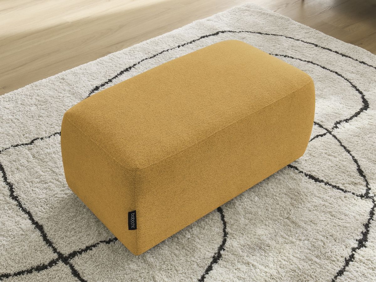 Bobochic Atilla Pouf Melange-Stoff Gelb