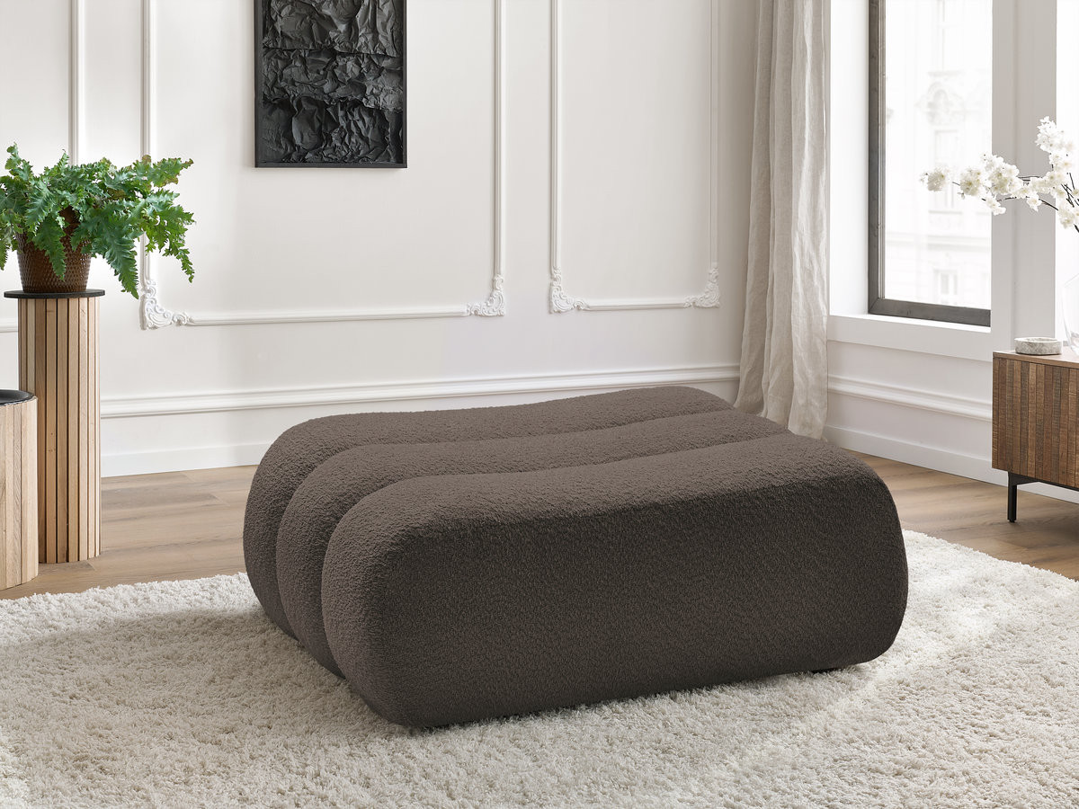 Bobochic Azra Pouf Bouclé-Stoff Braun