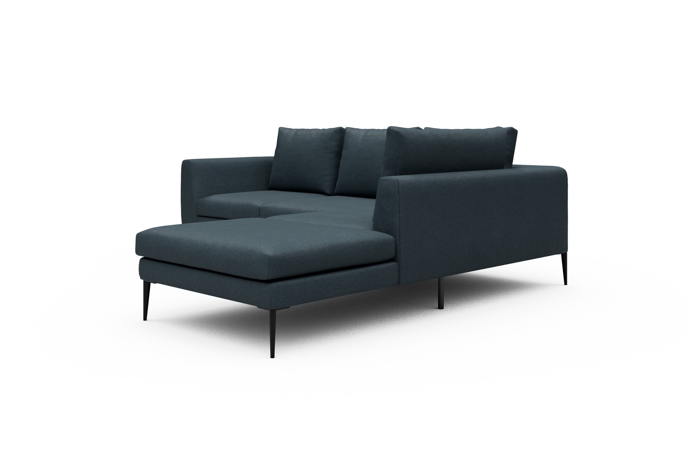 Ecksofa Paul Relax-Ecke rechts mit 2-Sitzer Denari-Royal-Blue