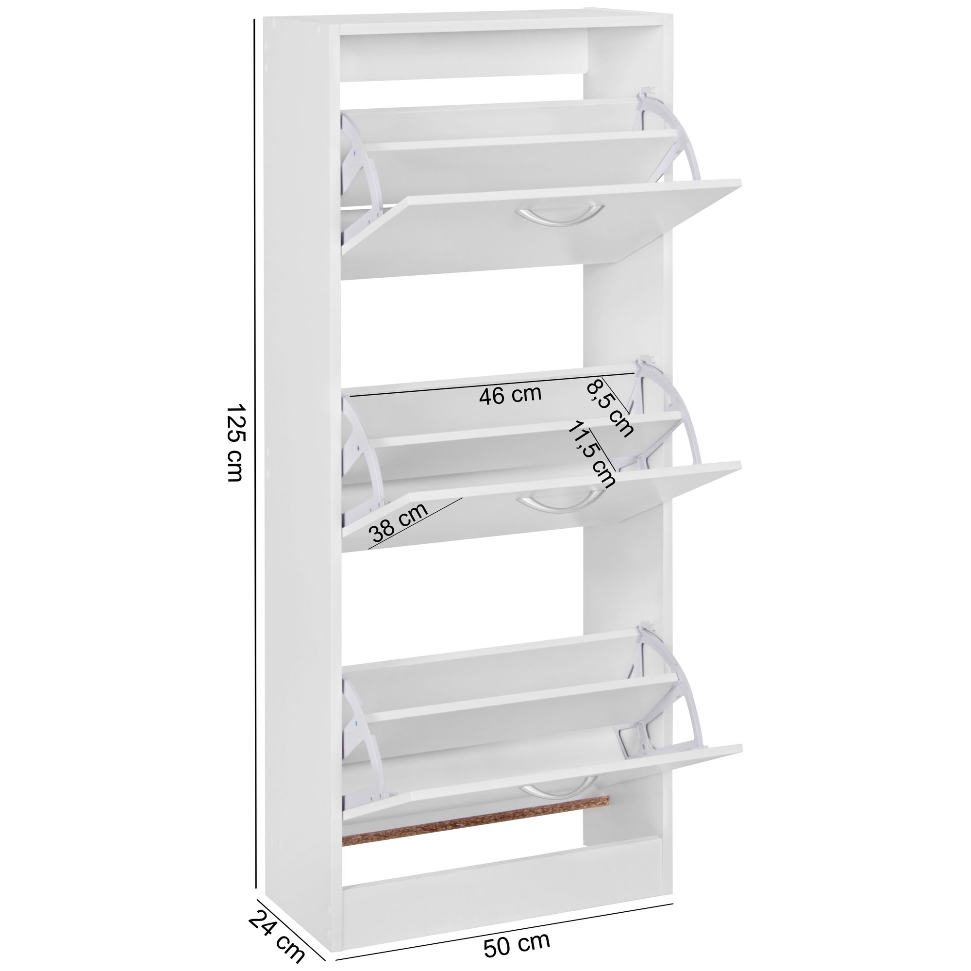 Schuhschrank Osteroy Weiß 50 × 24 × 125 cm