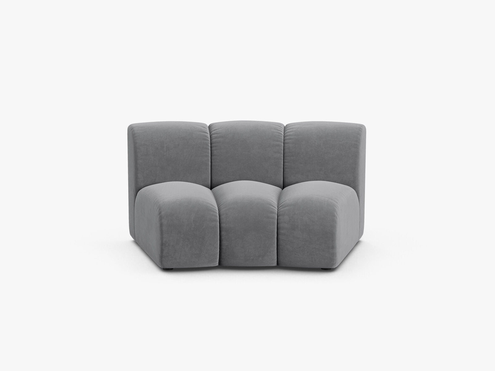Micadoni Modul Armlos Lupine 1-Sitzer Large Samt Salvador Grau