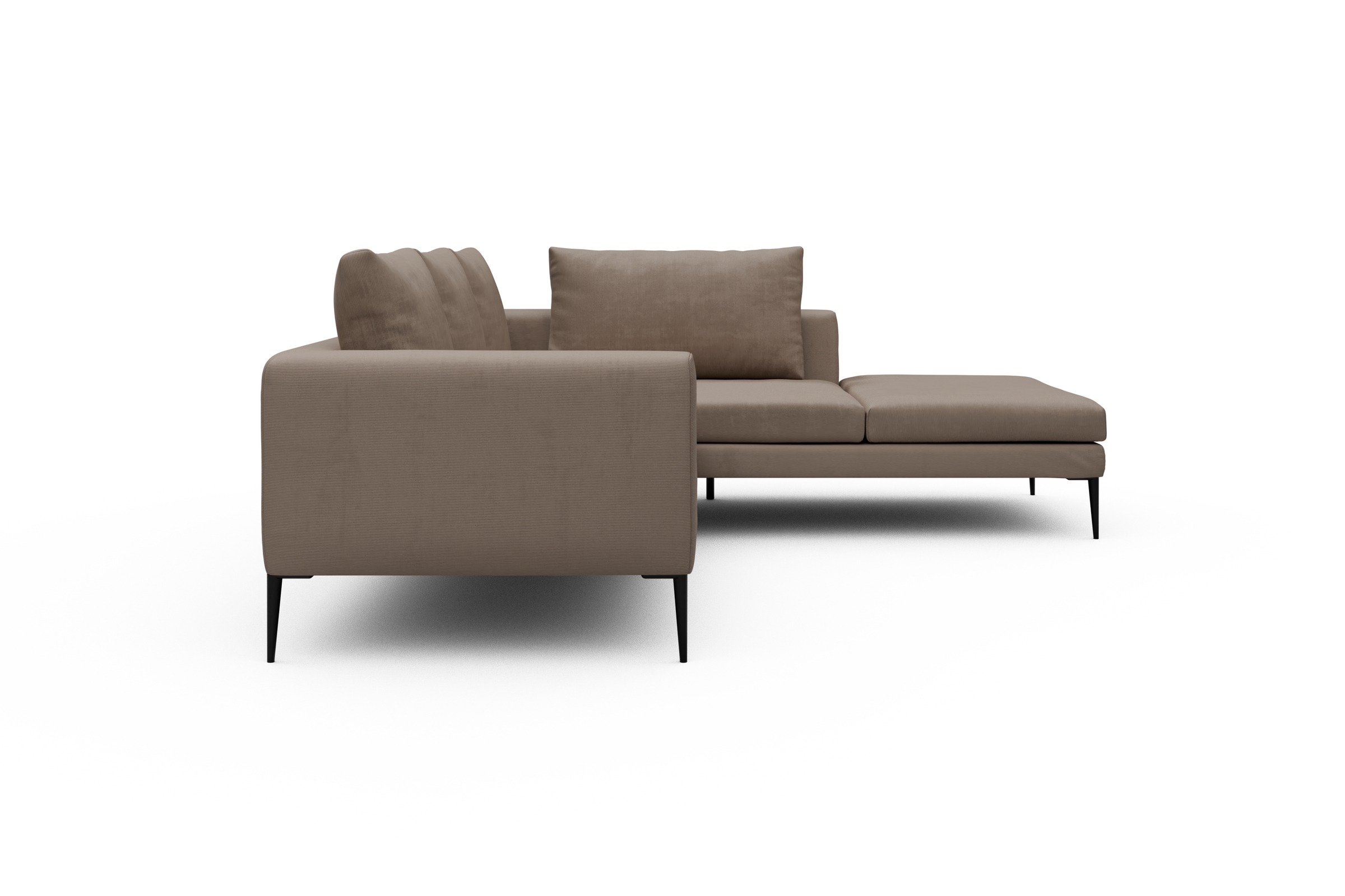 Ecksofa Paul Relax-Ecke rechts mit 2-Sitzer Cordufine-Biege