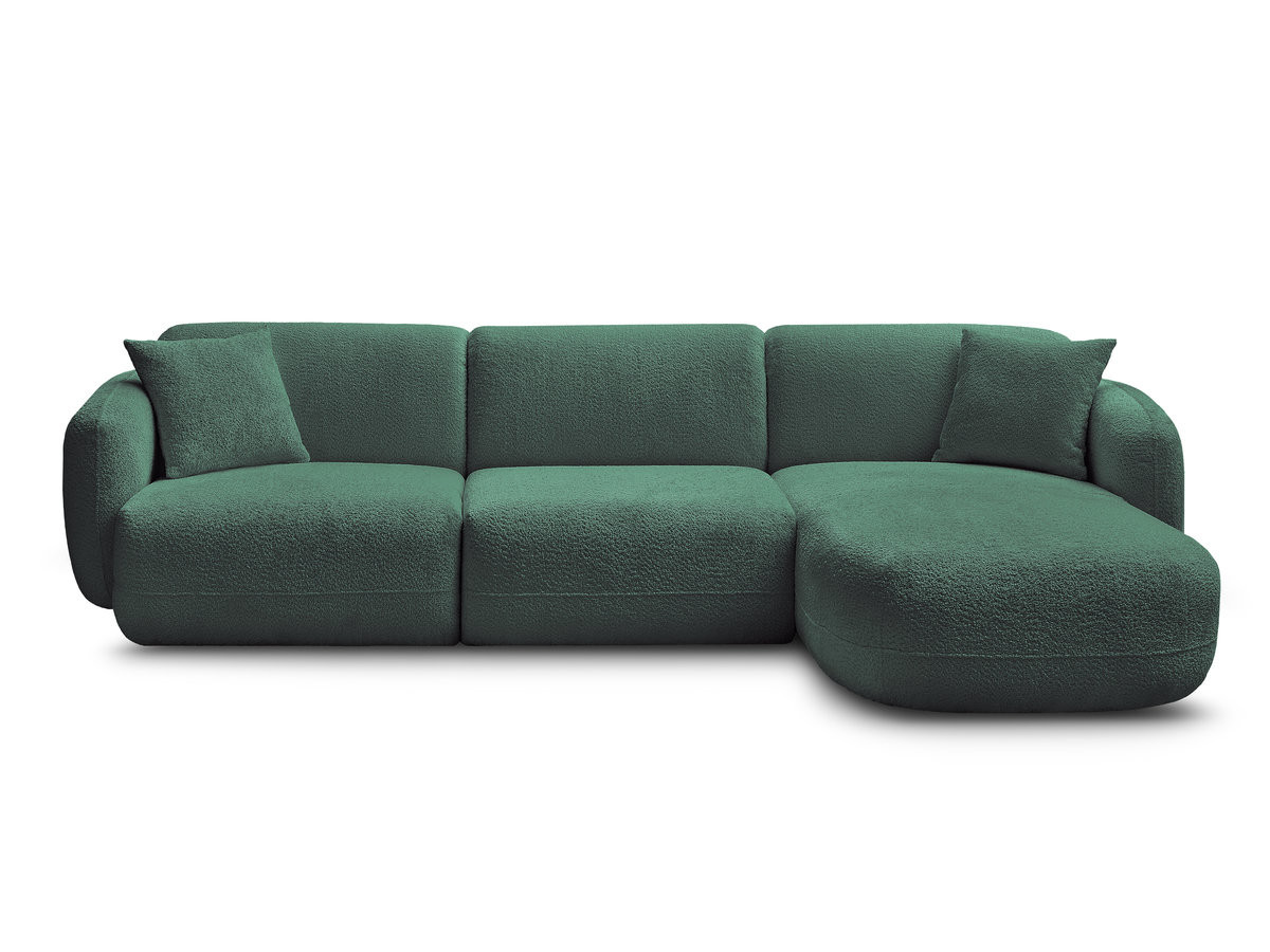 Bobochic Anda Ecksofa 292 × 163 cm Chenille Dunkelgrün Ecke rechts