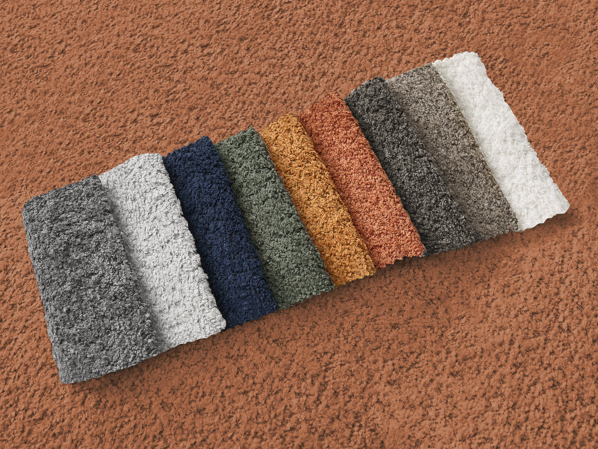 Bobochic Azra Sofamodul 2-Sitzer 143 × 112 cm Bouclé-Stoff Orange Ecke links