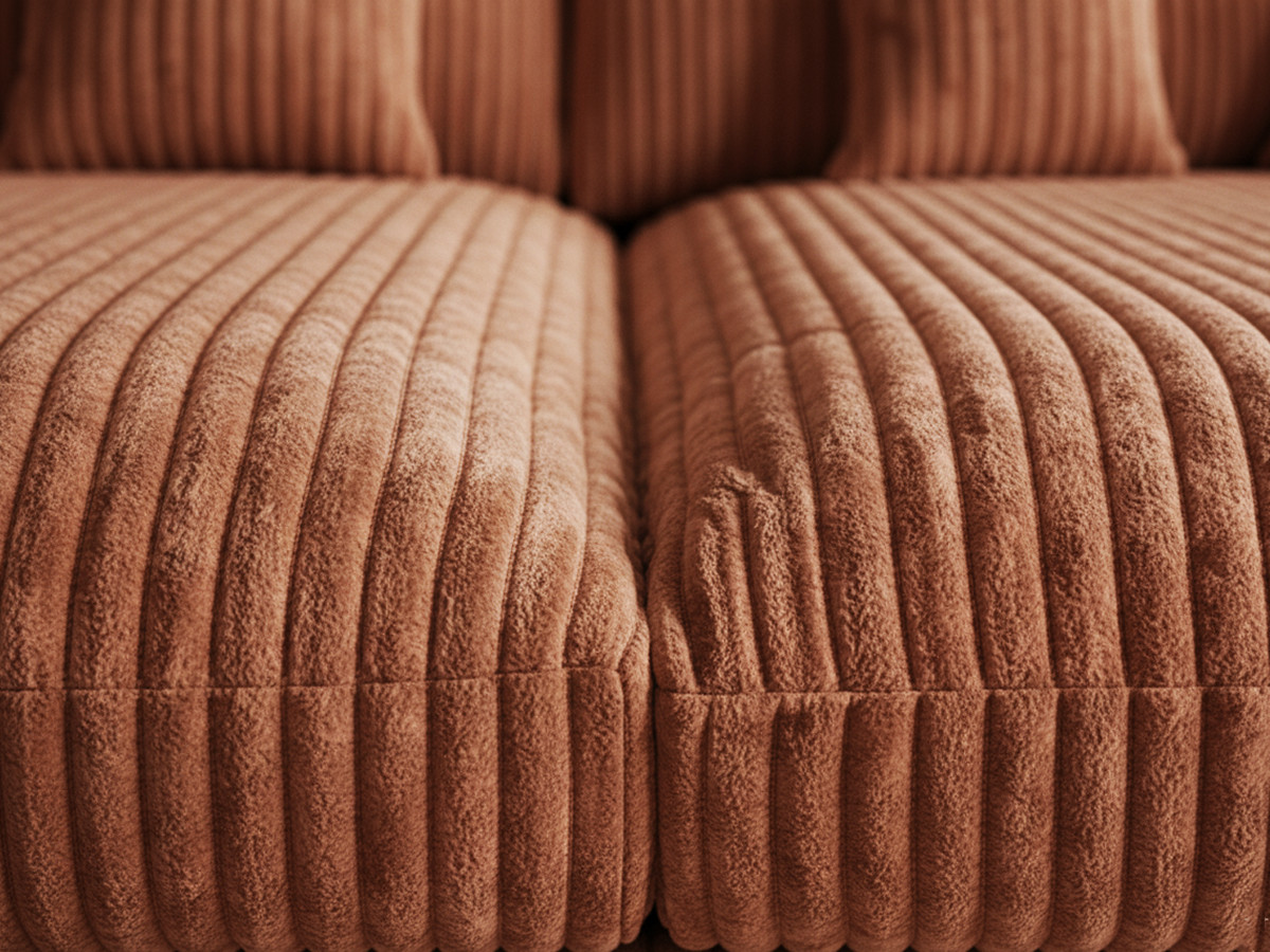 Bobochic Belem Sofa 3-Sitzer Breitcord weich Orange
