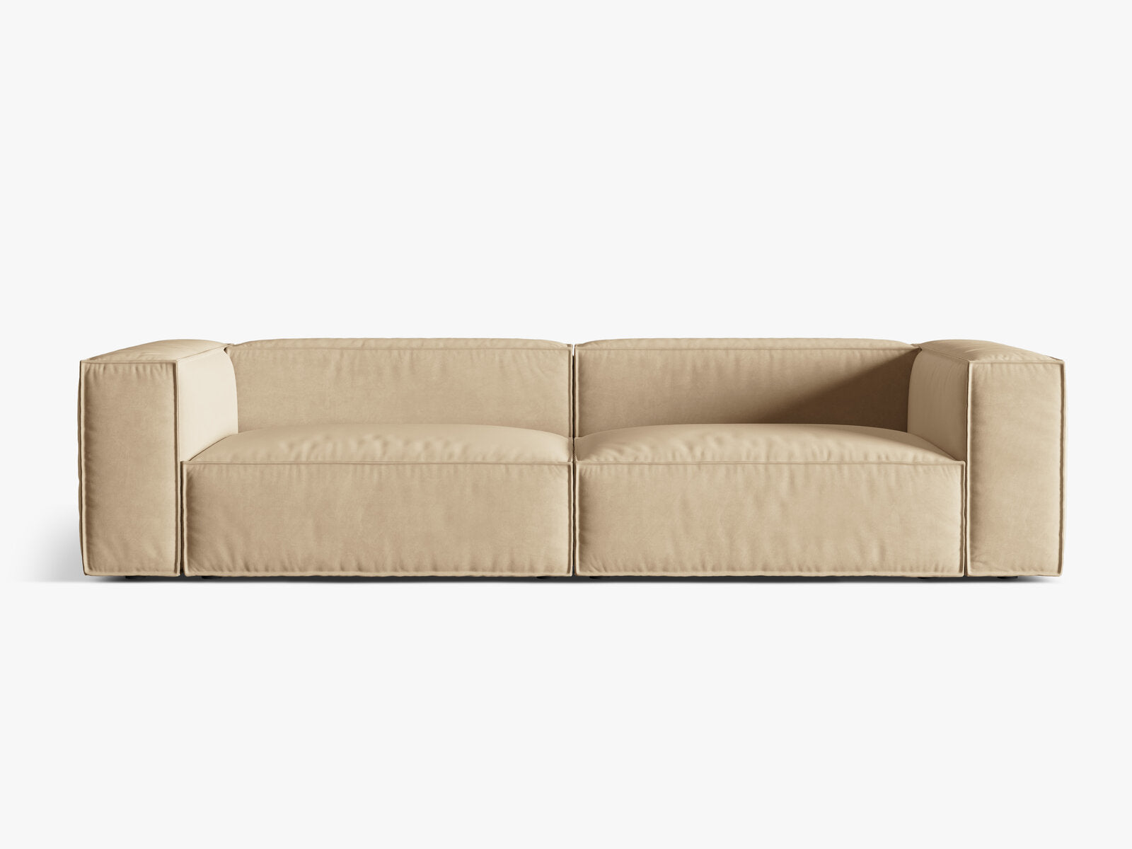Micadoni Sofa Nuria 5-Sitzer Samt Nude