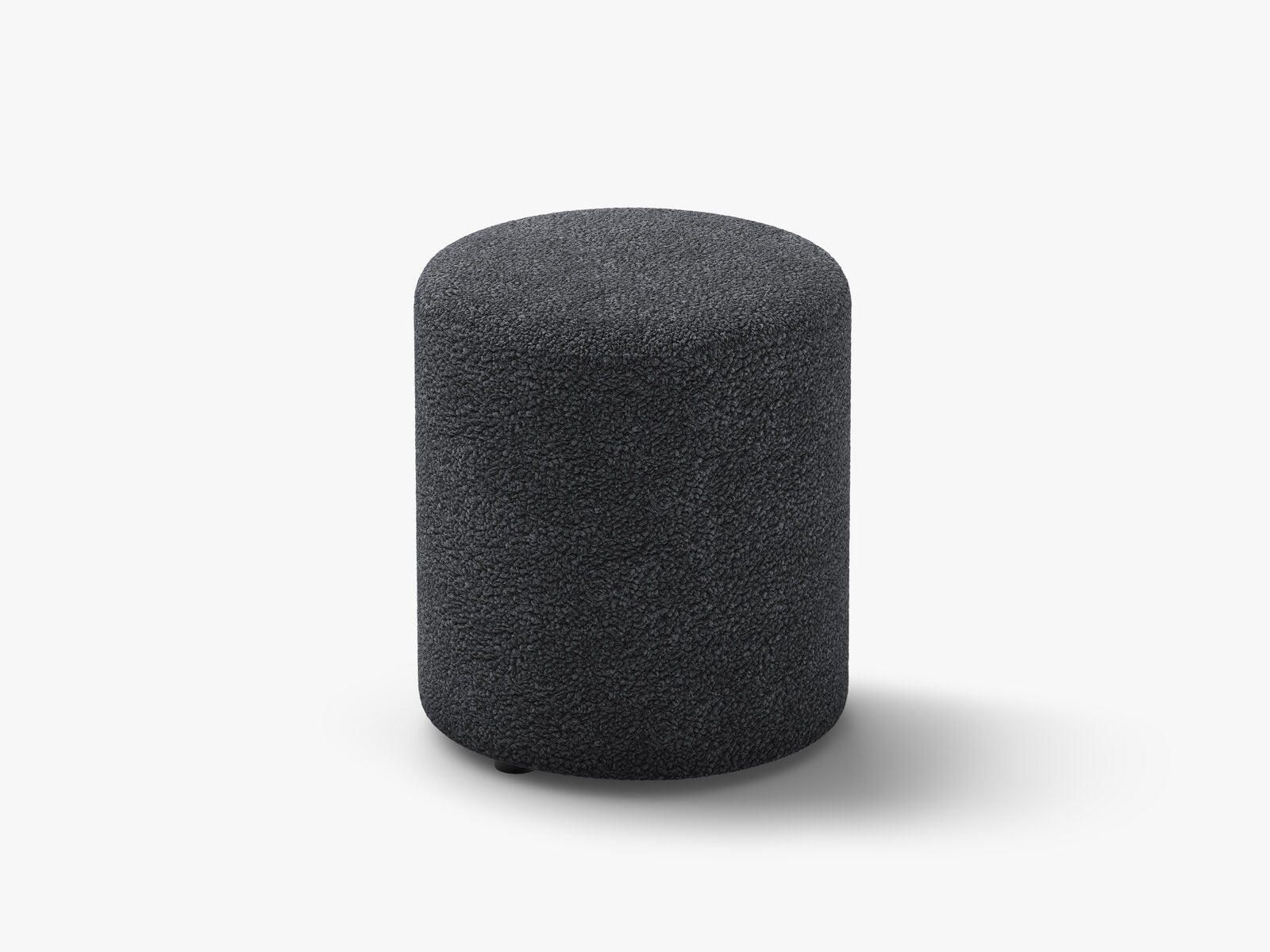 Micadoni Pouf Dia 40cm Boucle Rolf Dunkelgrau
