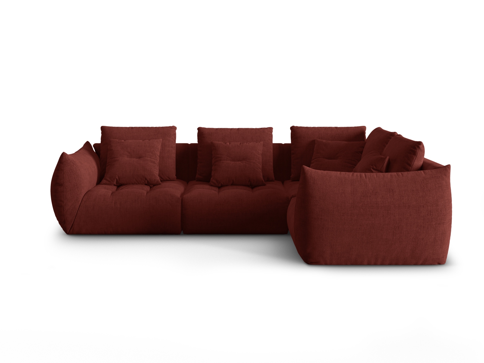 Micadoni Ecksofa Bloom 4-Sitzer Rechts Strukturierter Stoff Rot