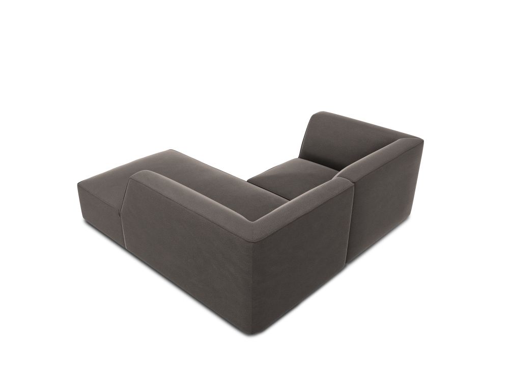 Cosmopolitan Design Ecksofa Siena 3-Sitzer Samt Salvador Dunkelgrau Rechts