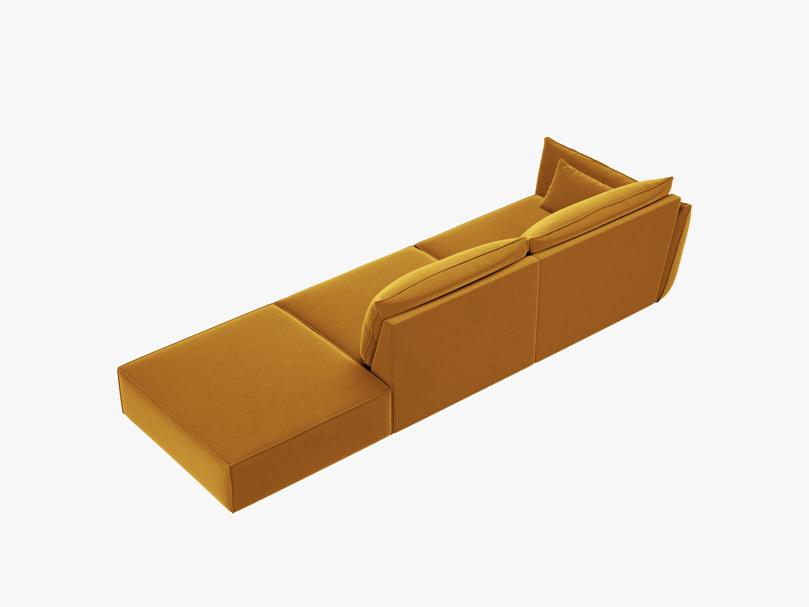 Micadoni Sofa Kaelle 4-Sitzer Rechts Samt Bluvel Gelb