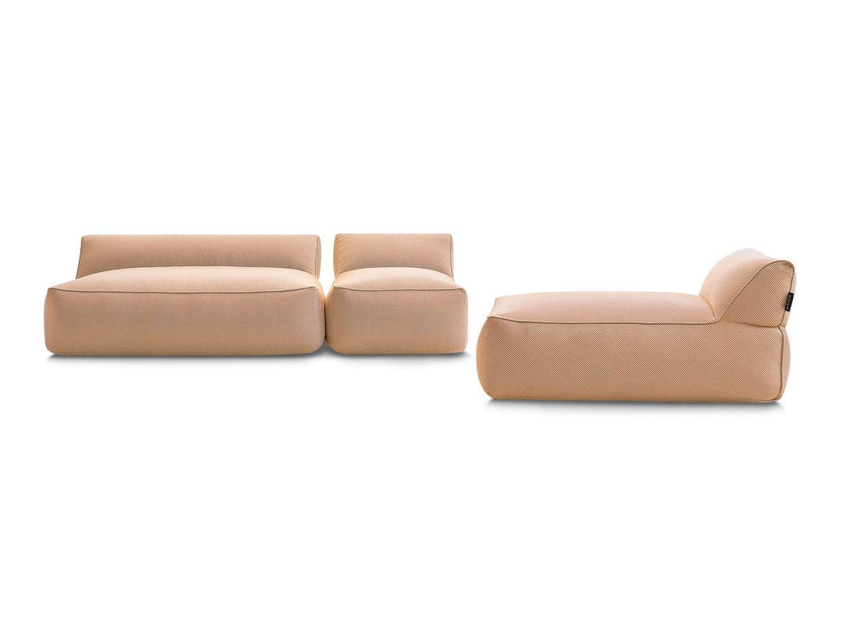 Bobochic Riviera Gartensofa 4-Sitzer Melange-Stoff Orange