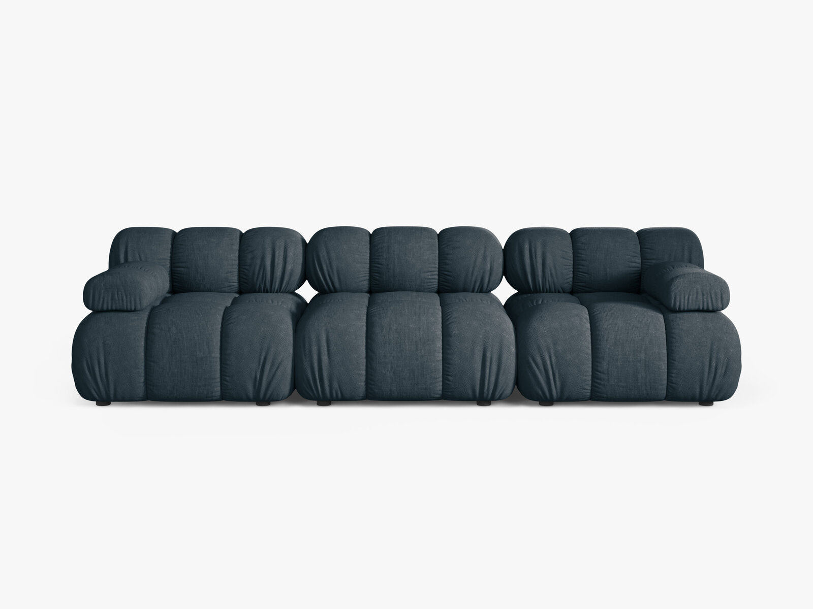 Micadoni Modulares Sofa Bellis 3-Sitzer Strukturierter Stoff Liberty Dunkel Petrol
