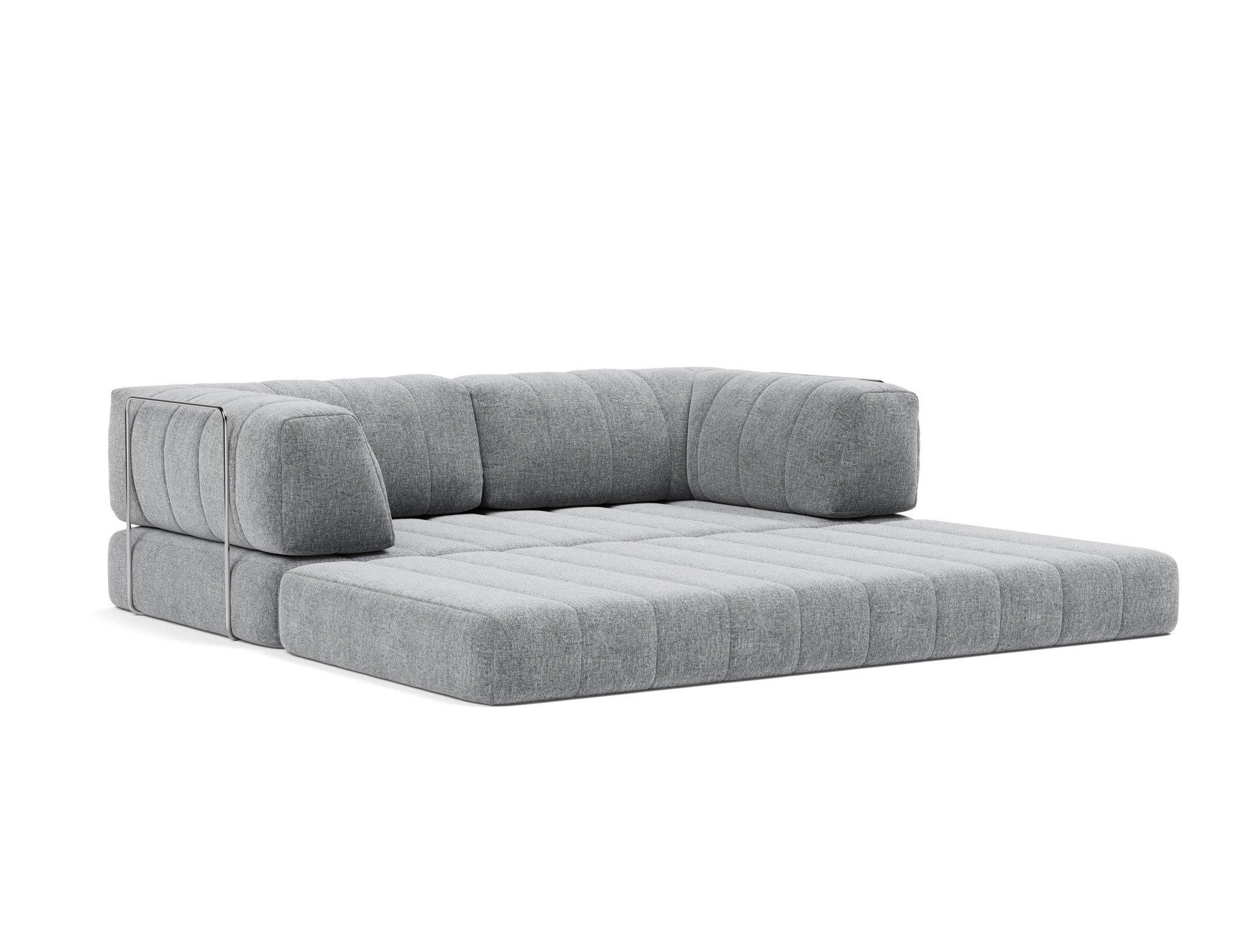 Schlafsofa CozyPad mit Armlehnen Strukturierter Stoff Twist 565-Granite