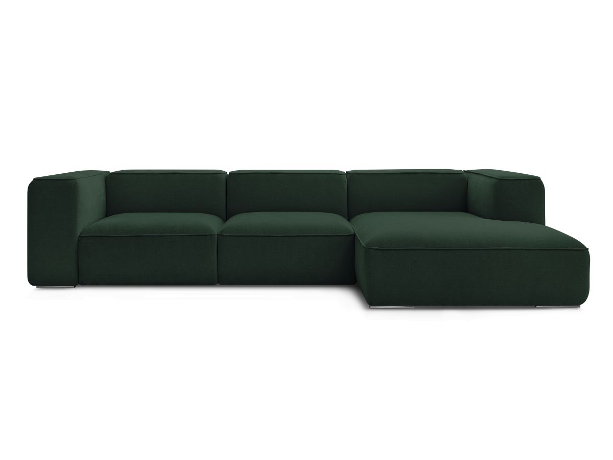 Bobochic Zephyr Ecksofa 349 × 165 cm Strukturstoff Grün Ecke rechts