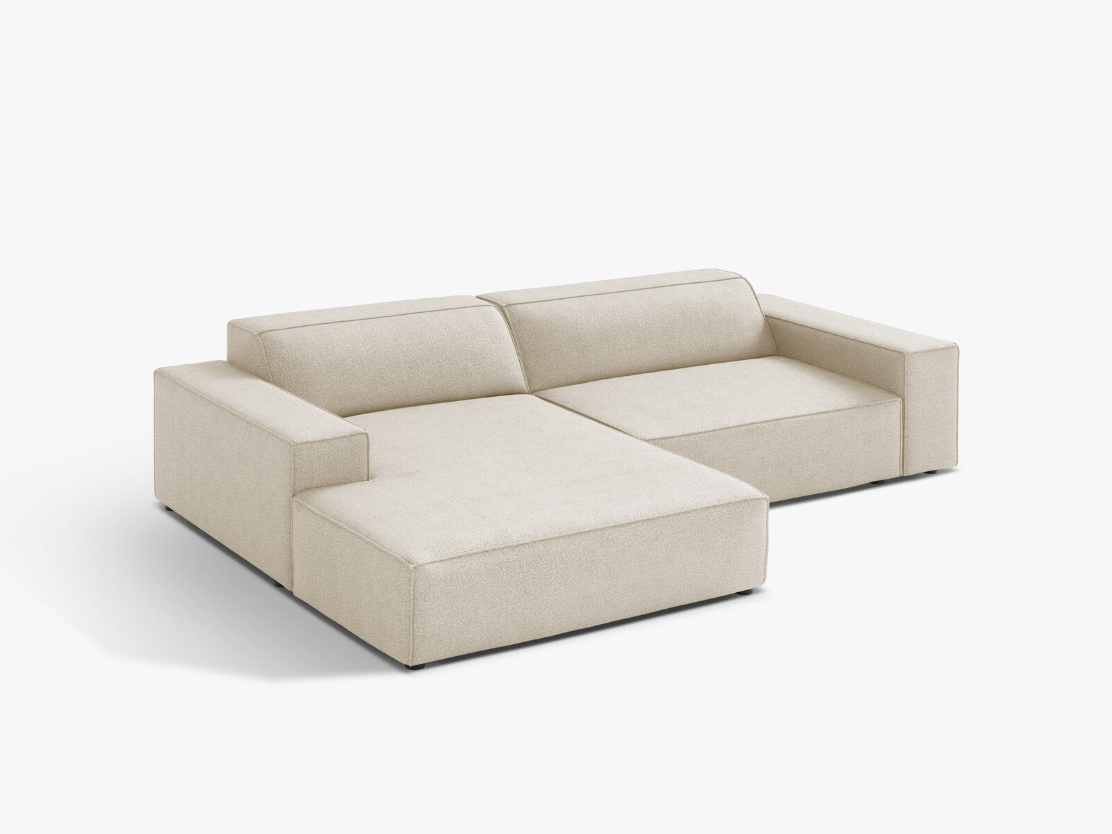 Micadoni Ecksofa Jodie 3-Sitzer Links Boucle Baloo Beige