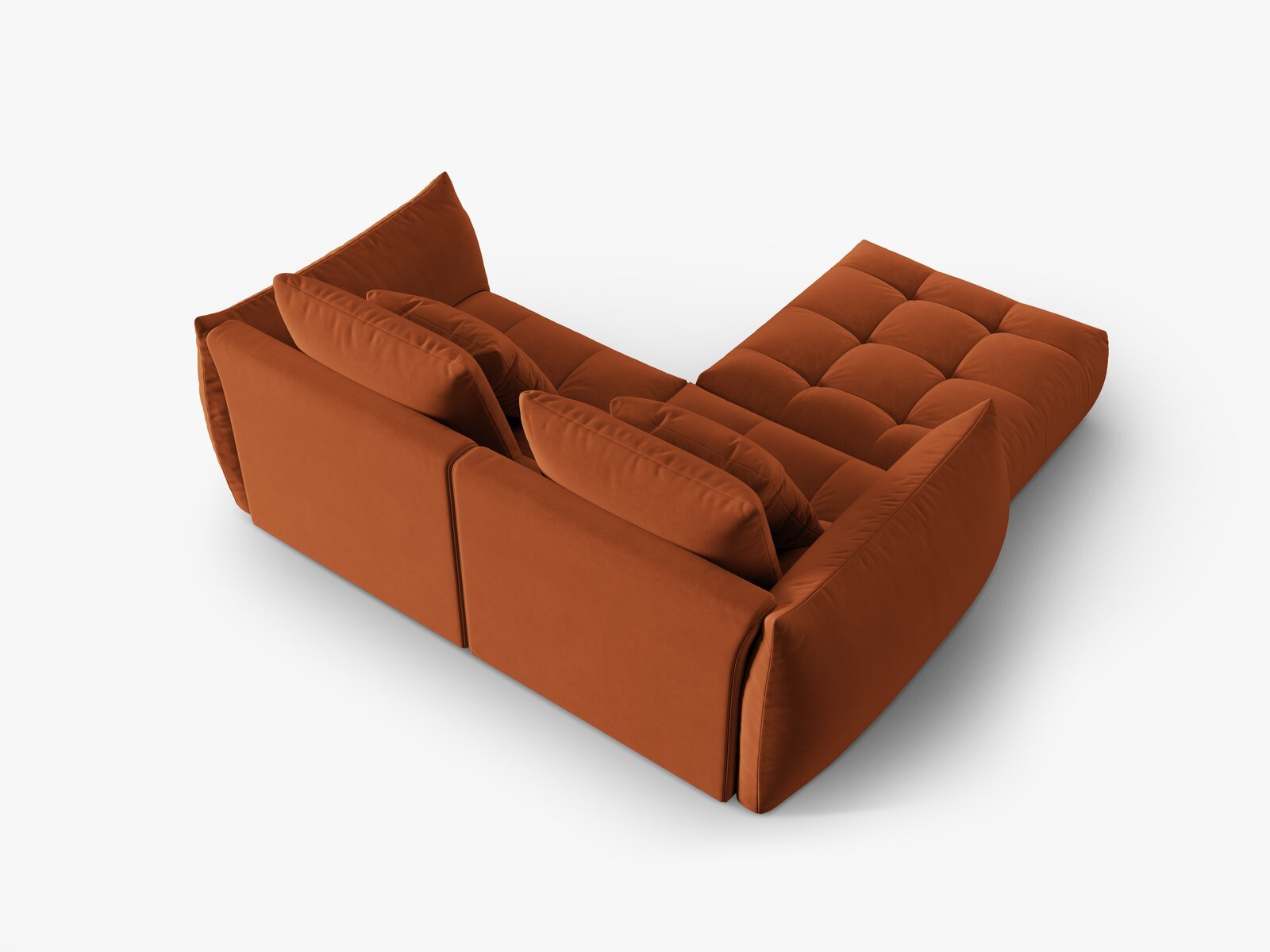 Micadoni Ecksofa Bloom 3-Sitzer Samt Terrakotta