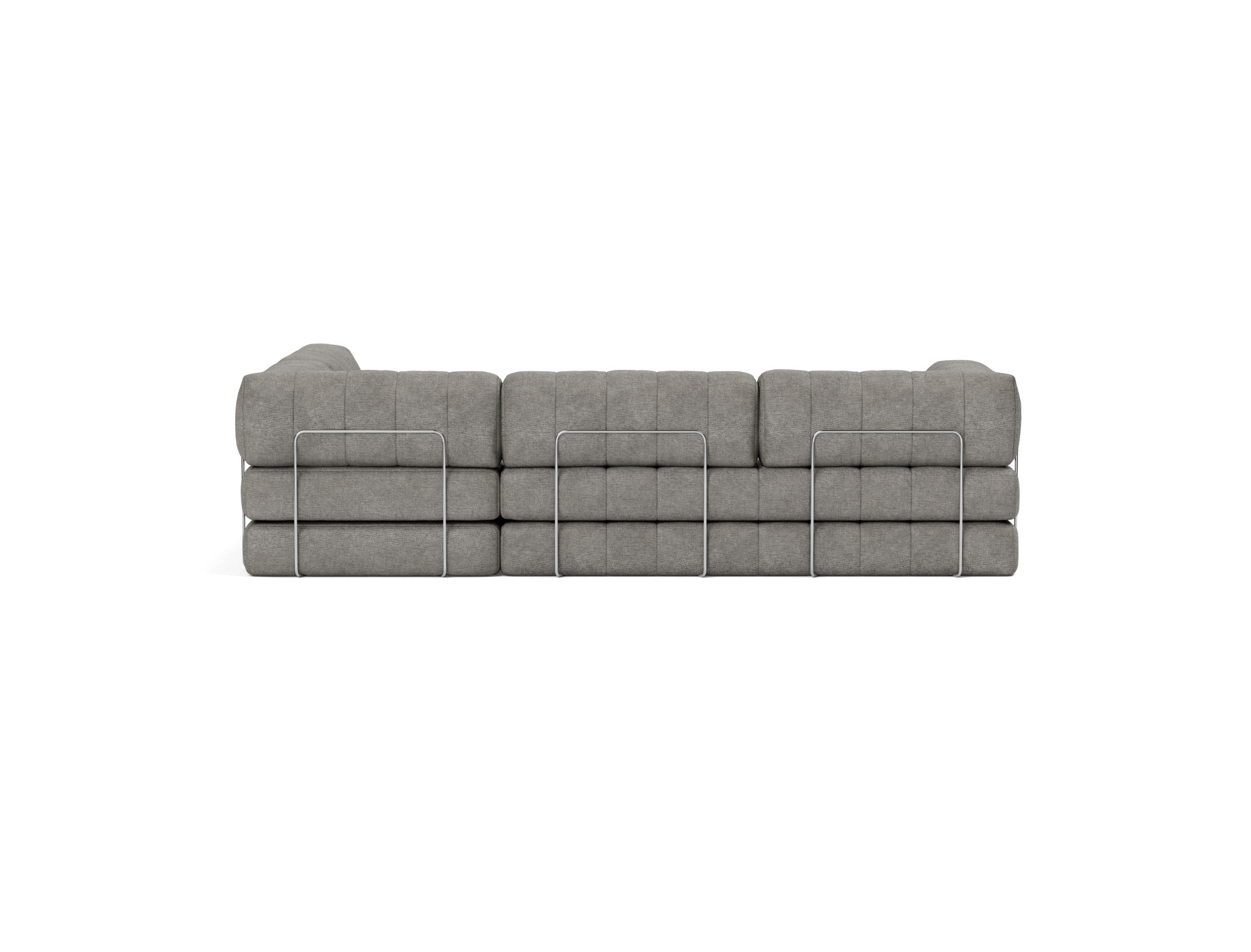 Eck-Schlafsofa CozyPad L-Form mit Armlehne Flachgewebe Avella 282-Warm-Grey
