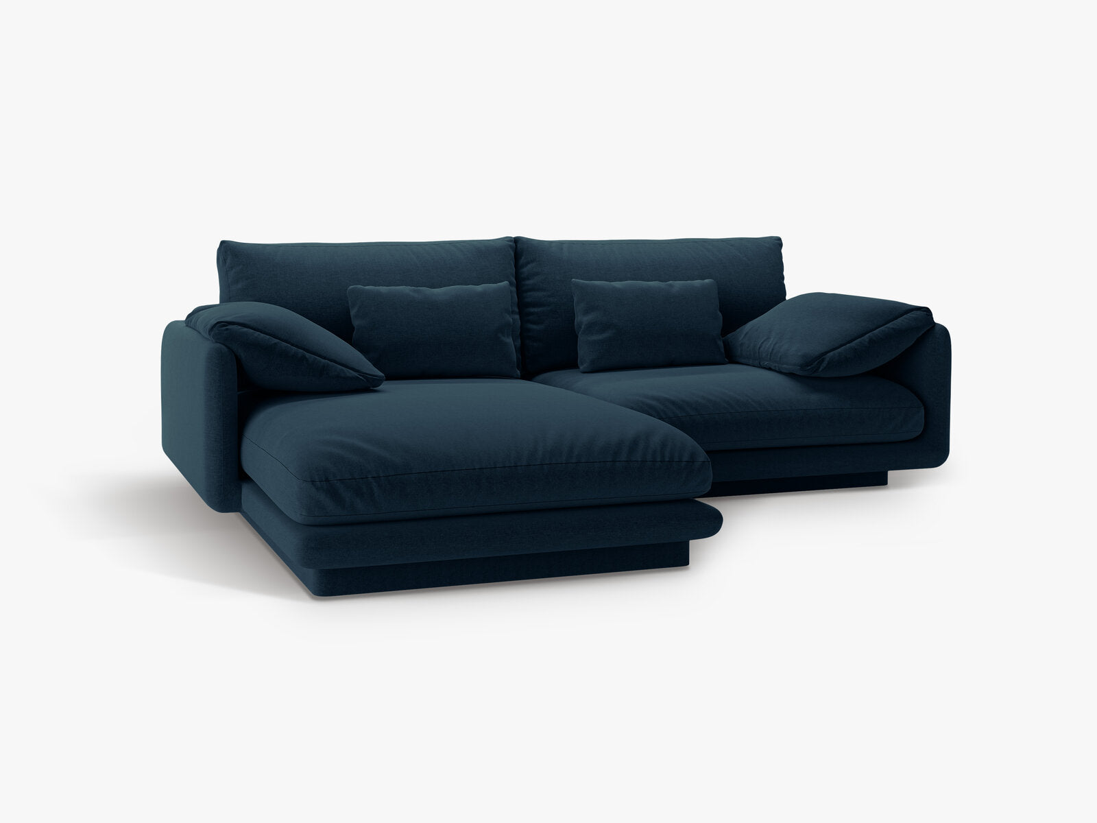 Micadoni Ecksofa Torino 3-Sitzer Links Strukturierter Stoff Marineblau
