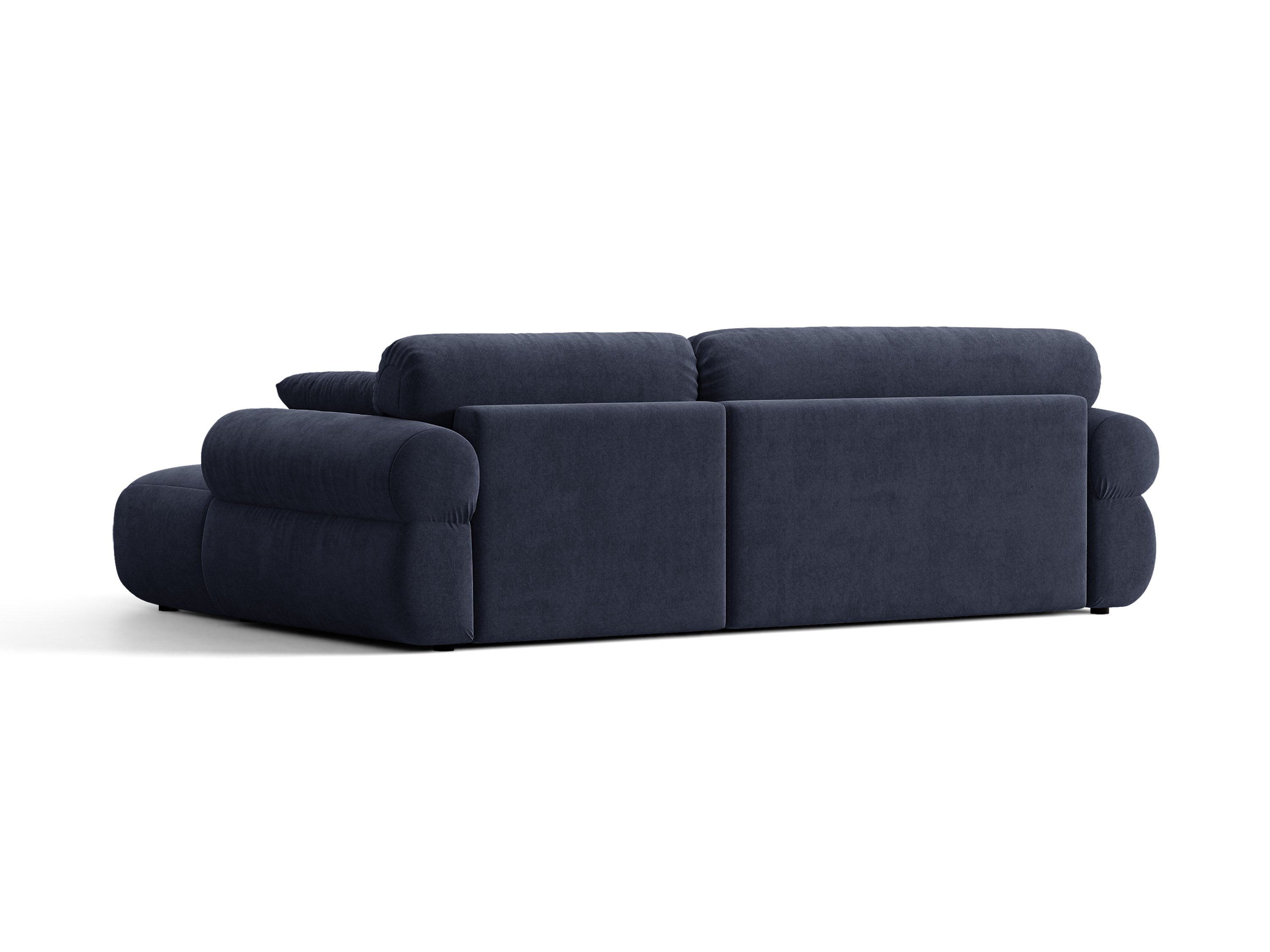 Micadoni Ophelia Ecksofa 4-Sitzer mit Schlaffunktion Strukturierter Stoff Liberty Marineblau Rechts