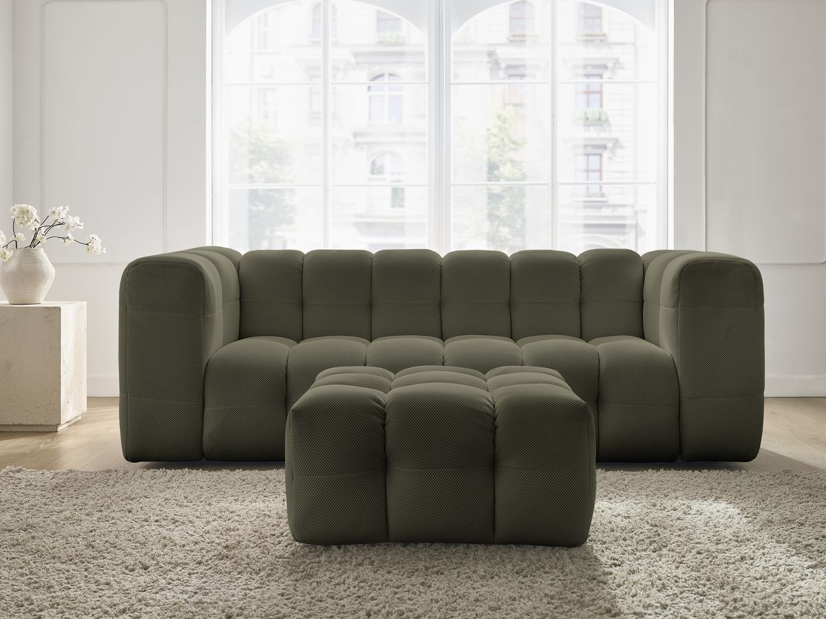Bobochic Cloud Sofa 4-Sitzer mit Pouf Mesh-Stoff Grün