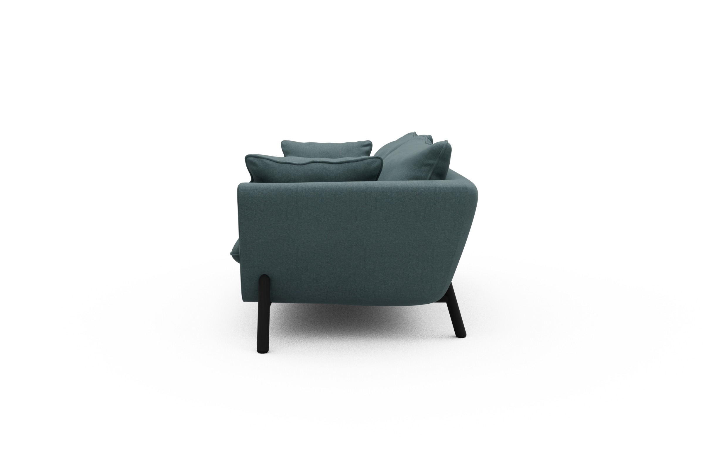 Sofa Emil PREMIUM 2-Sitzer Beinfarbe Eiche Schwarz Satya-Niagara