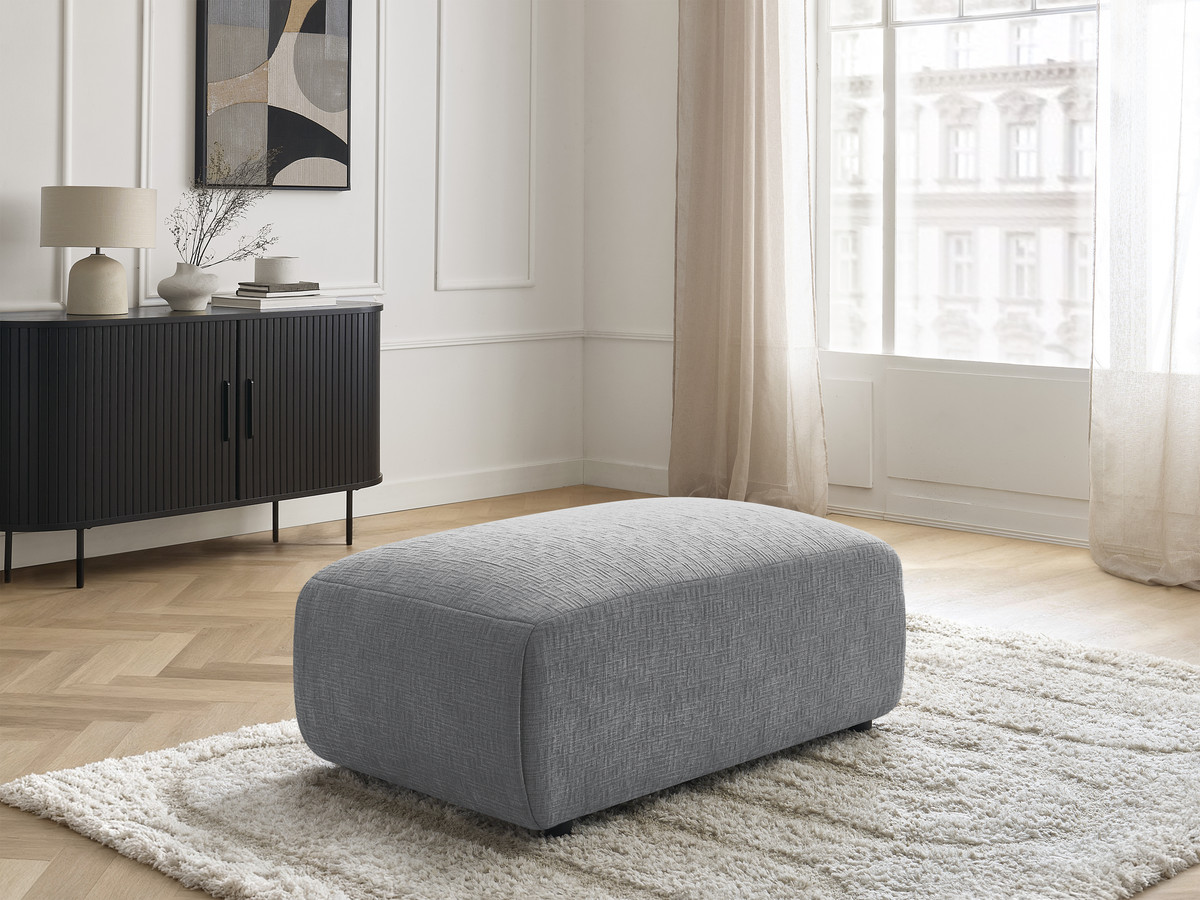 Bobochic Jana Pouf 63 × 114 cm Strukturstoff Dunkelgrau