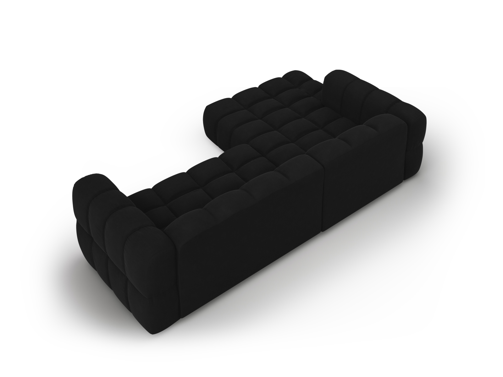Cosmopolitan Design Ecksofa Sky 4-Sitzer mittlere Version Samt Casino Schwarz Links