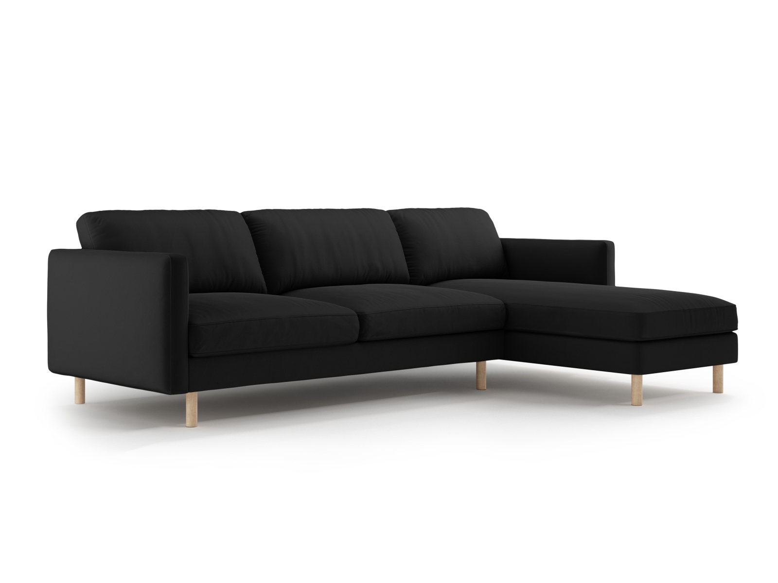 Micadoni Ecksofa Eden 4-Sitzer Rechts Samt Schwarz