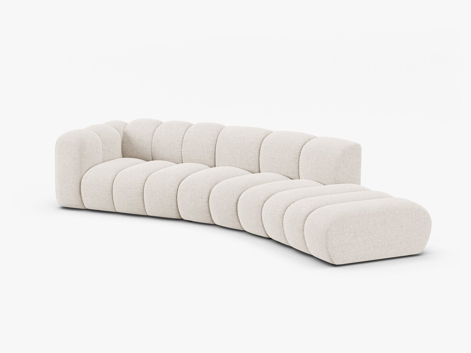 Micadoni Modulares Sofa Lupine 5-Sitzer Rechts Chenille Eden Helles Beige