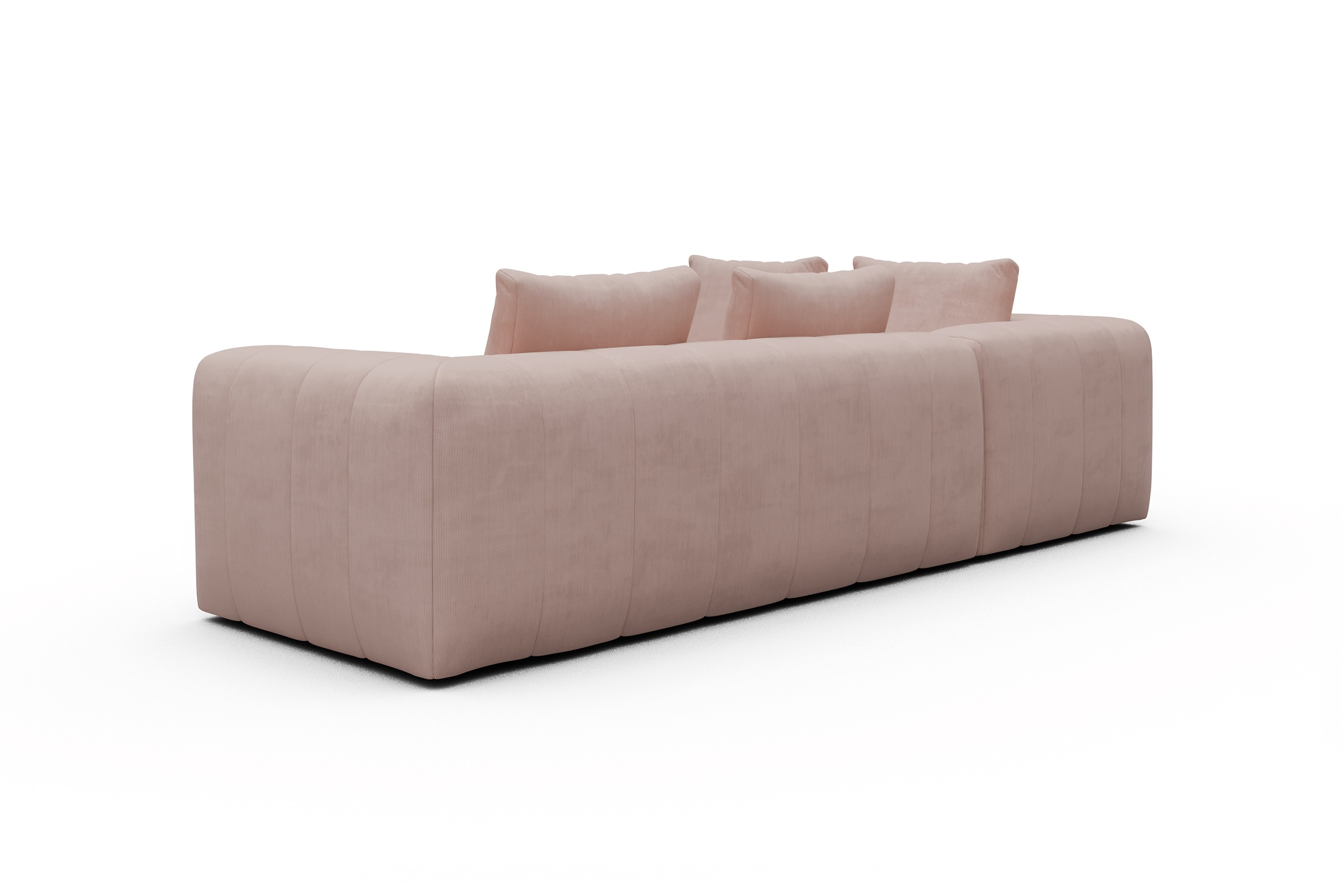 Ecksofa Hugo 2x 2,5-Sitzer Armlehne rechts Cordufine-Blush