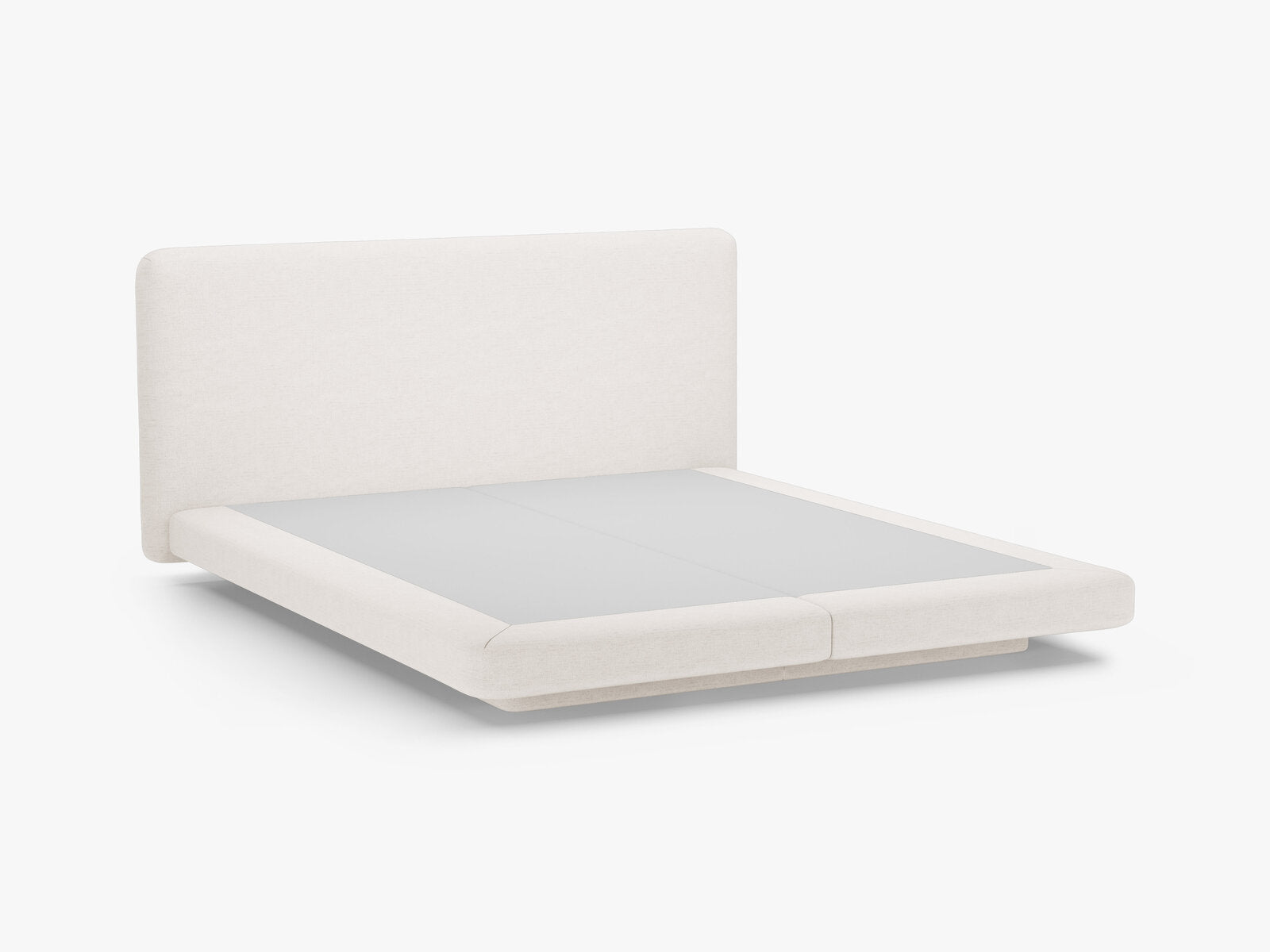 Micadoni Polsterbett mit Kopfteil Linea Strukturierter Stoff Moly Helles Beige 180x200
