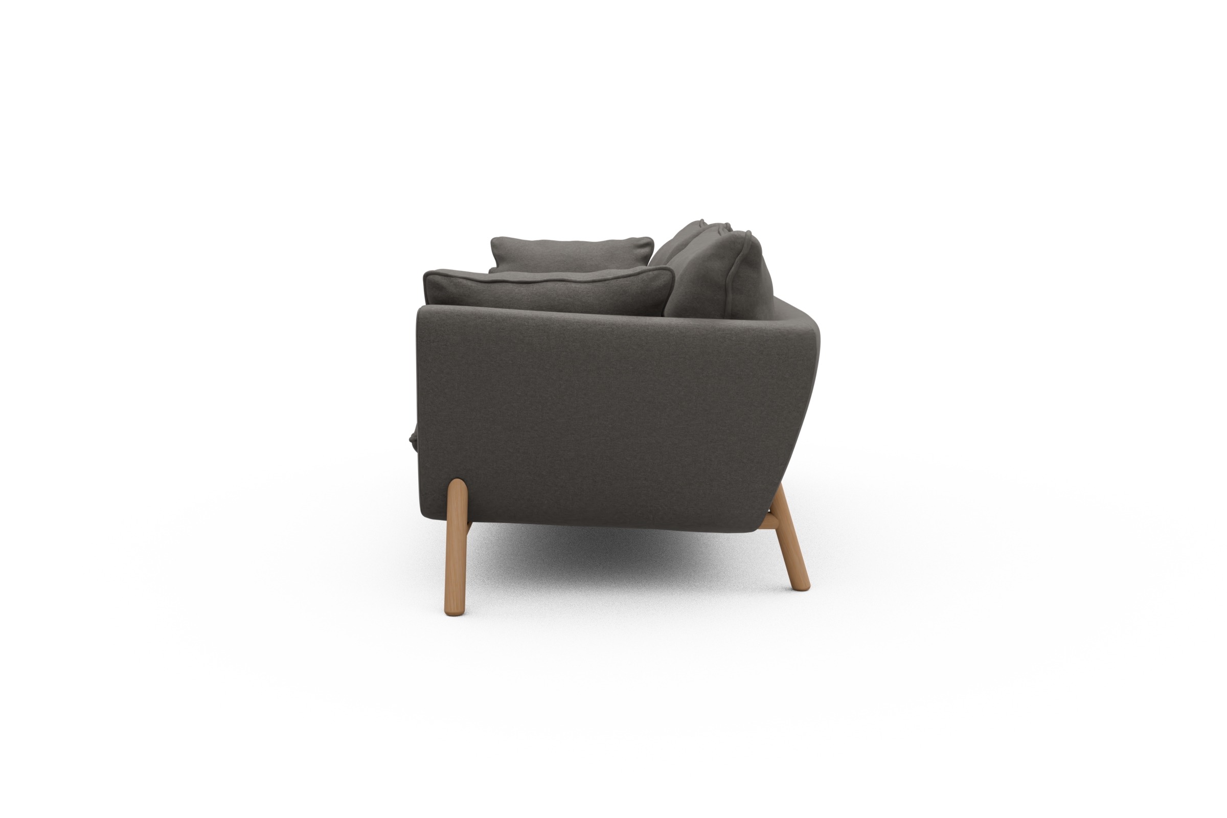 Sofa Emil PREMIUM 2-Sitzer Beinfarbe Eiche Natur Satya-Taupe