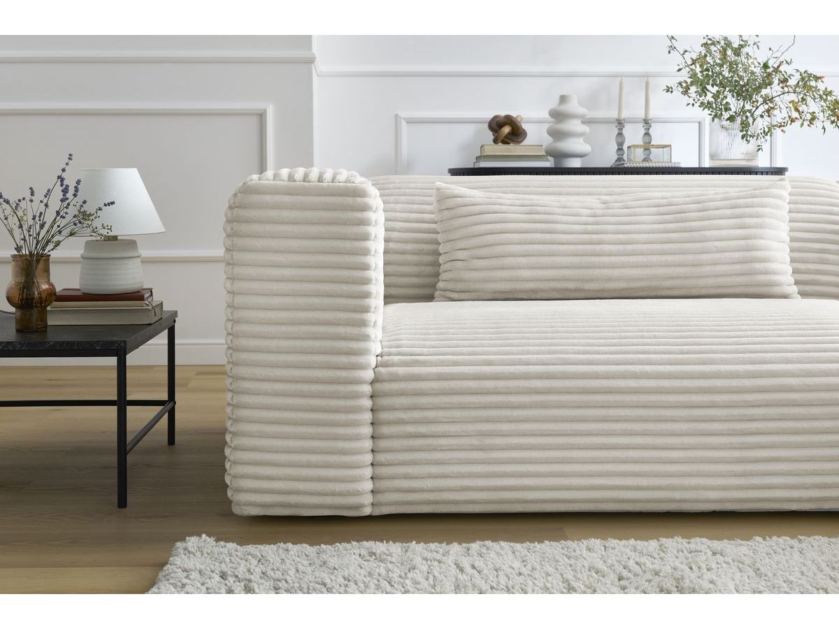 Bobochic Harry Ecksofa Breitcord weich Beige Ecke rechts