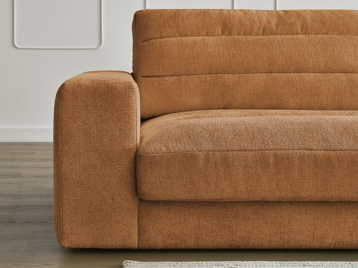 Bobochic Sierra Ecksofa Strukturstoff Orange Ecke rechts