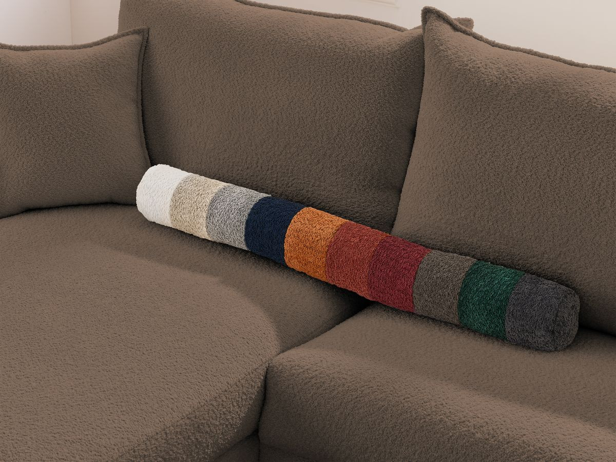 Bobochic Augustin Ecksofa mit Schlaffunktion und Bettkasten Bouclé-Stoff Braun, Liegefläche 160 × 200 cm