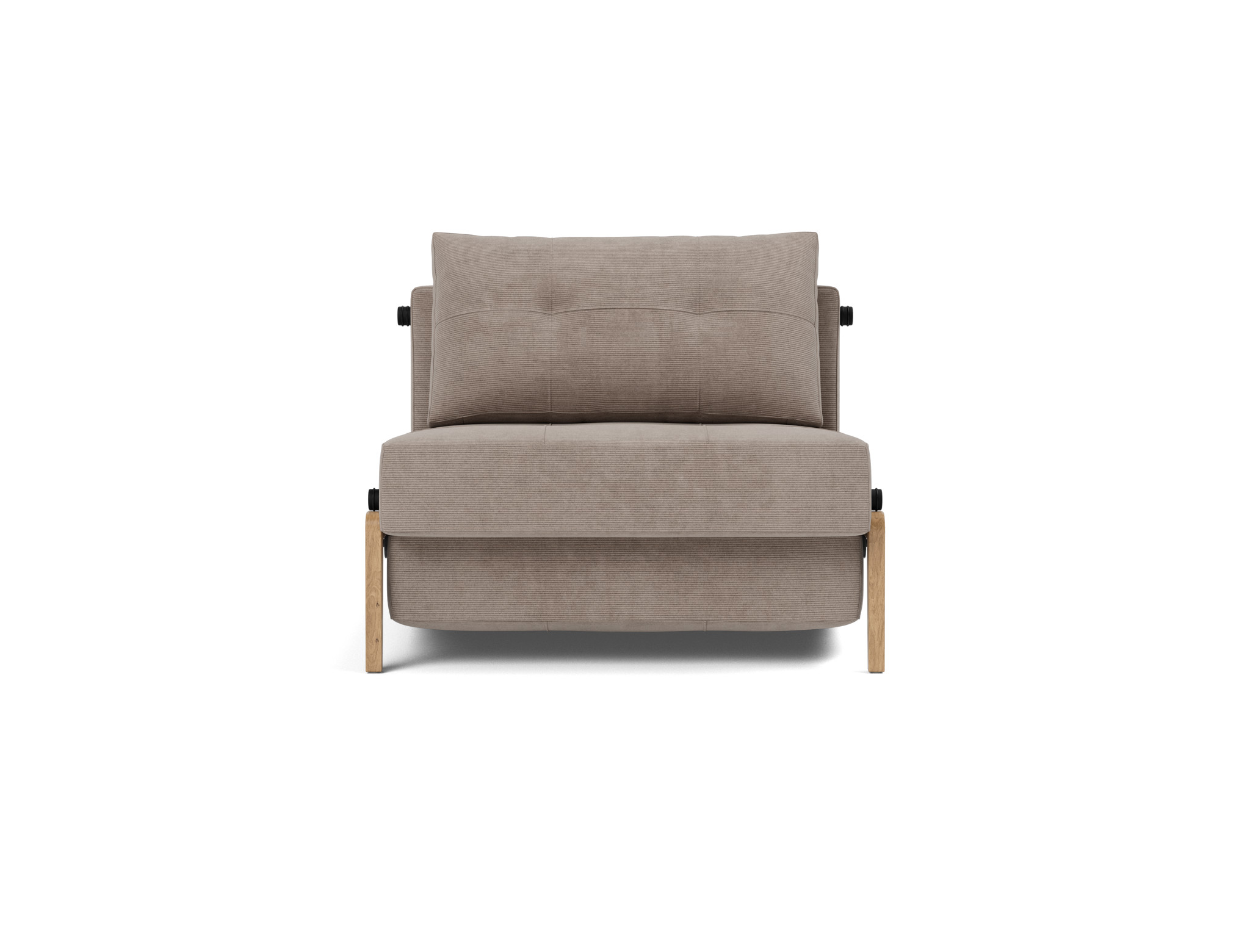 Schlafsessel Cubed 90 Kord Cordufine 318-Beige Beine Eiche