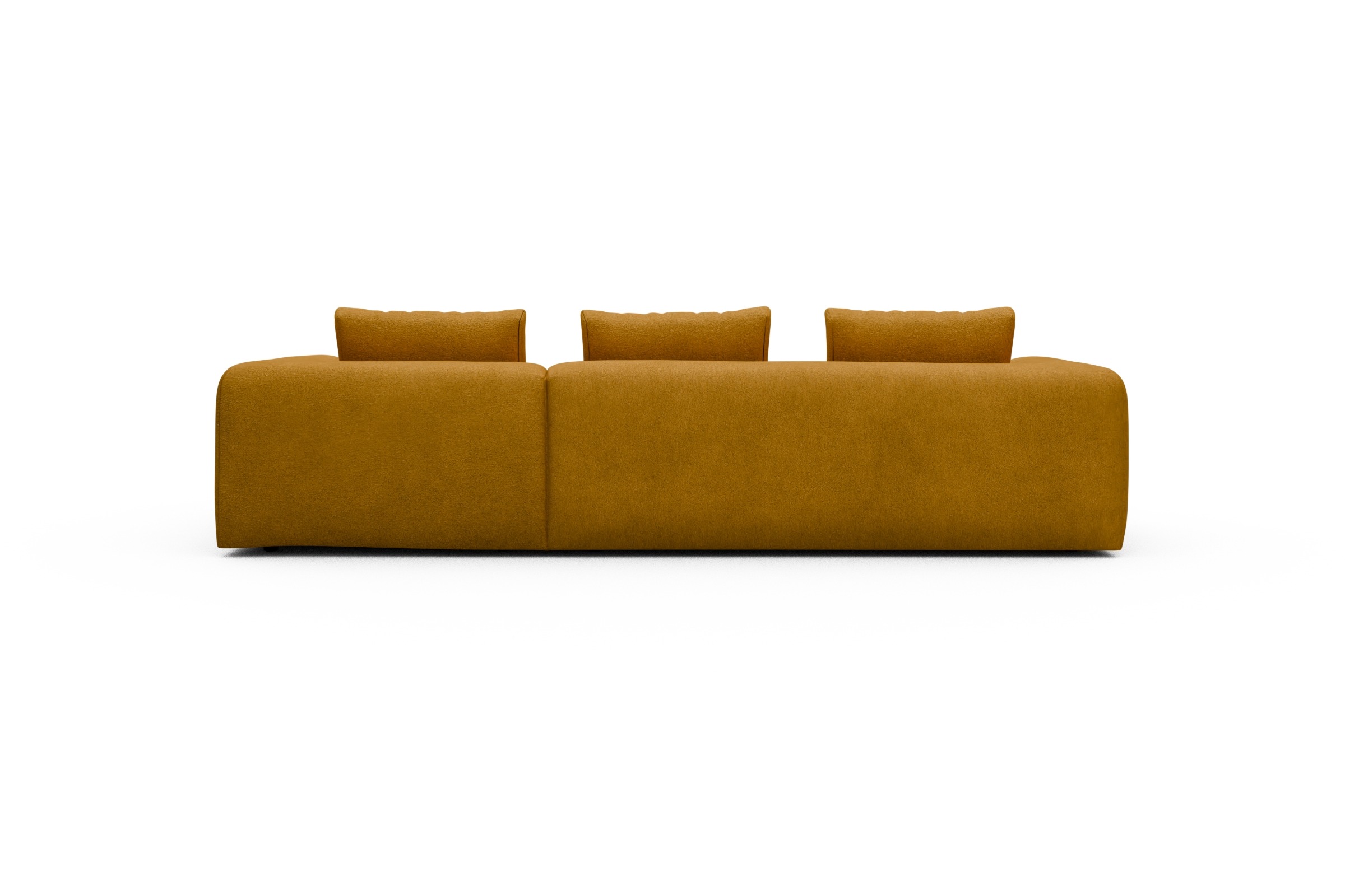 Ecksofa Fred Chaiselongue rechts mit 2,5-Sitzer Boucle-Ochre